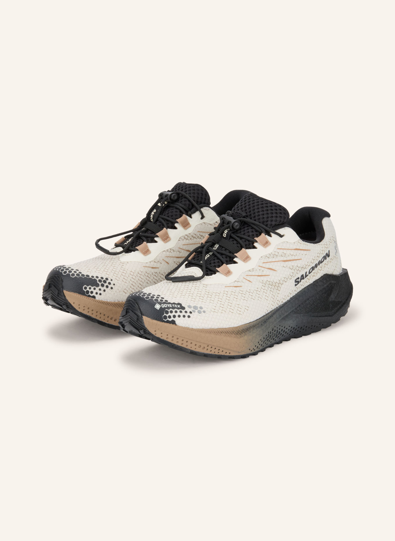 SALOMON AERO BLAZE 4 GRVL GTX Trail running shoes: CREAM / LIGHT BROWN / BLACK