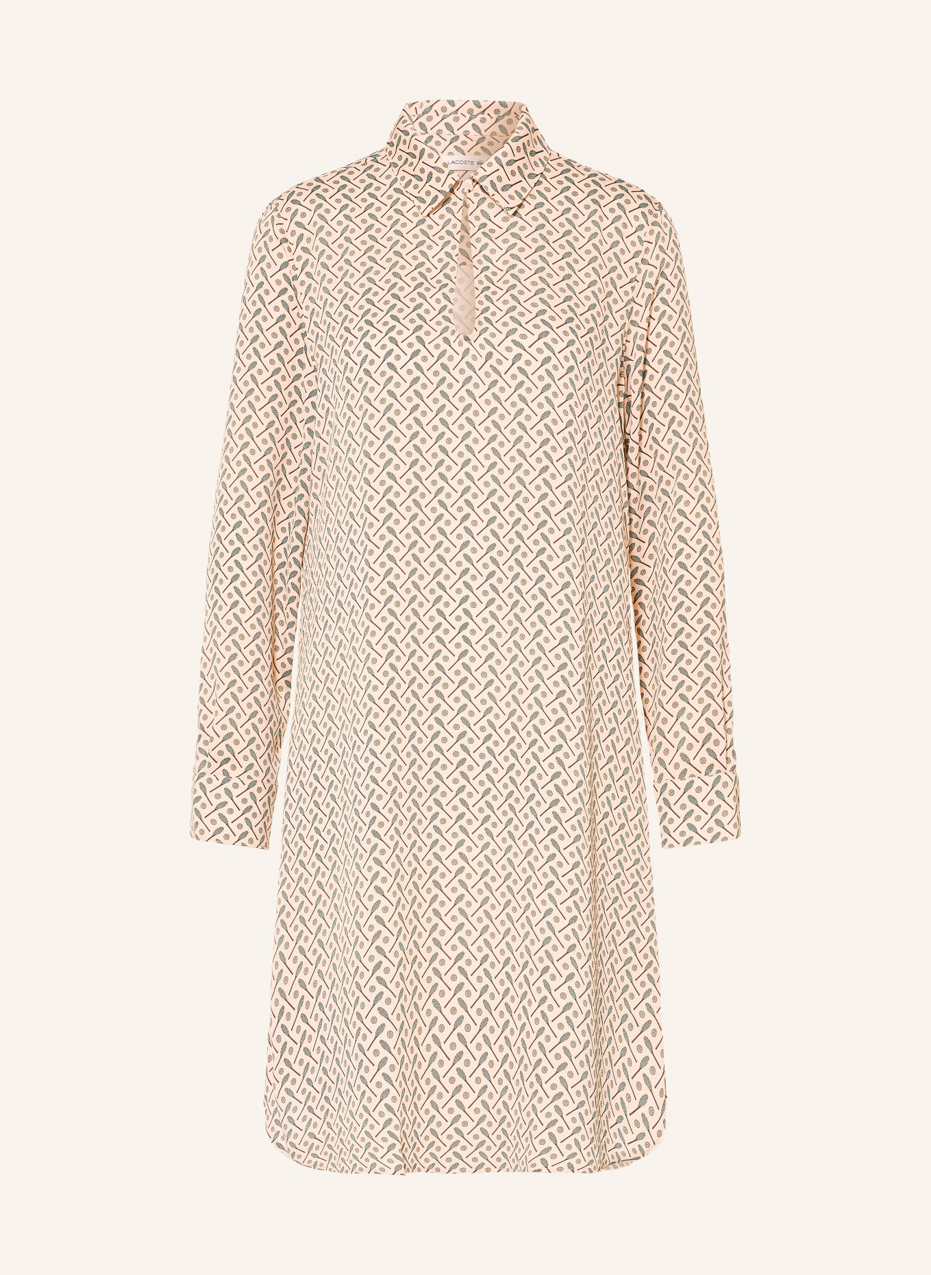 LACOSTE Jurk: CRÈME / BEIGE / DONKERGROEN