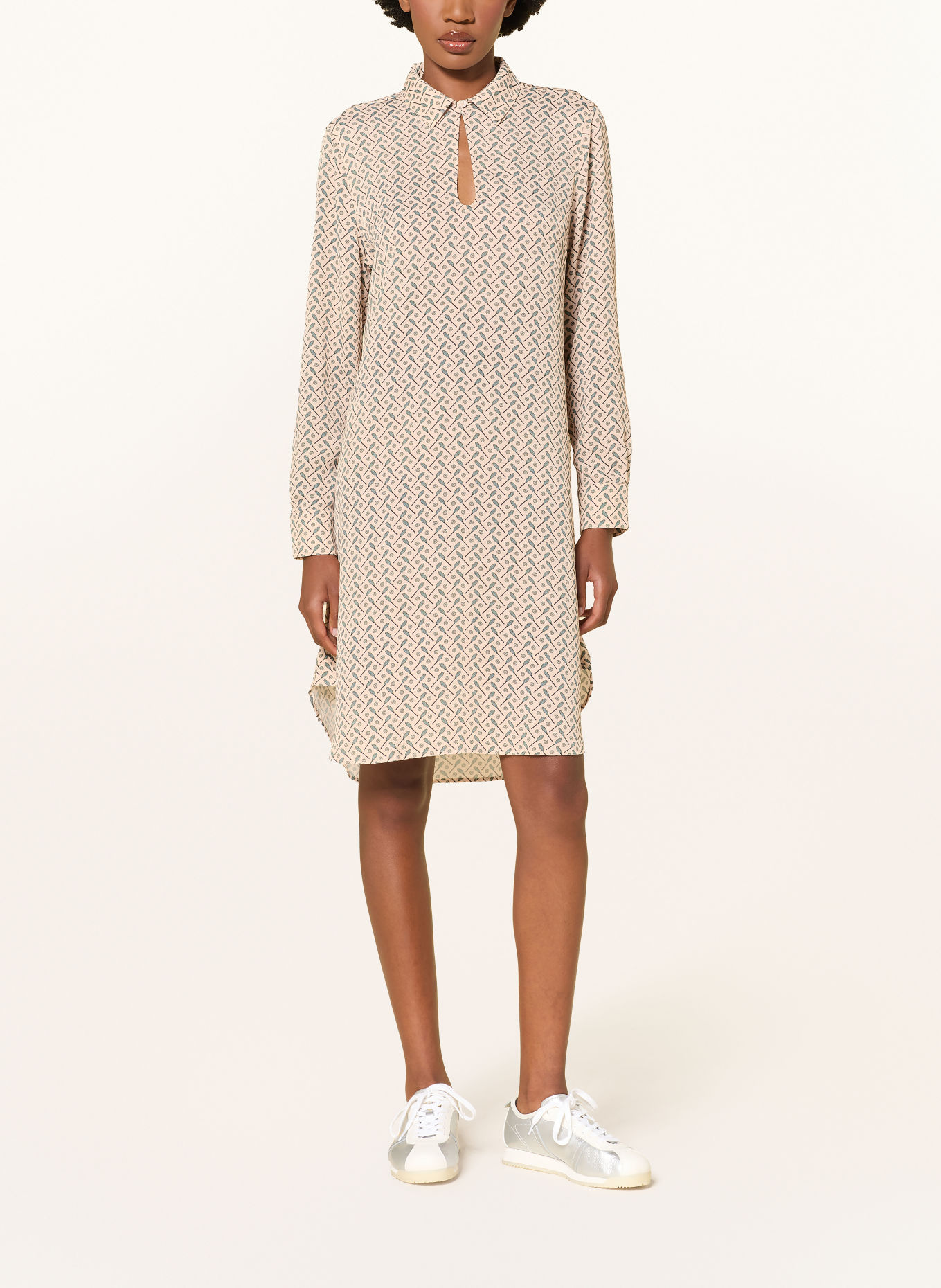LACOSTE Jurk: CRÈME / BEIGE / DONKERGROEN