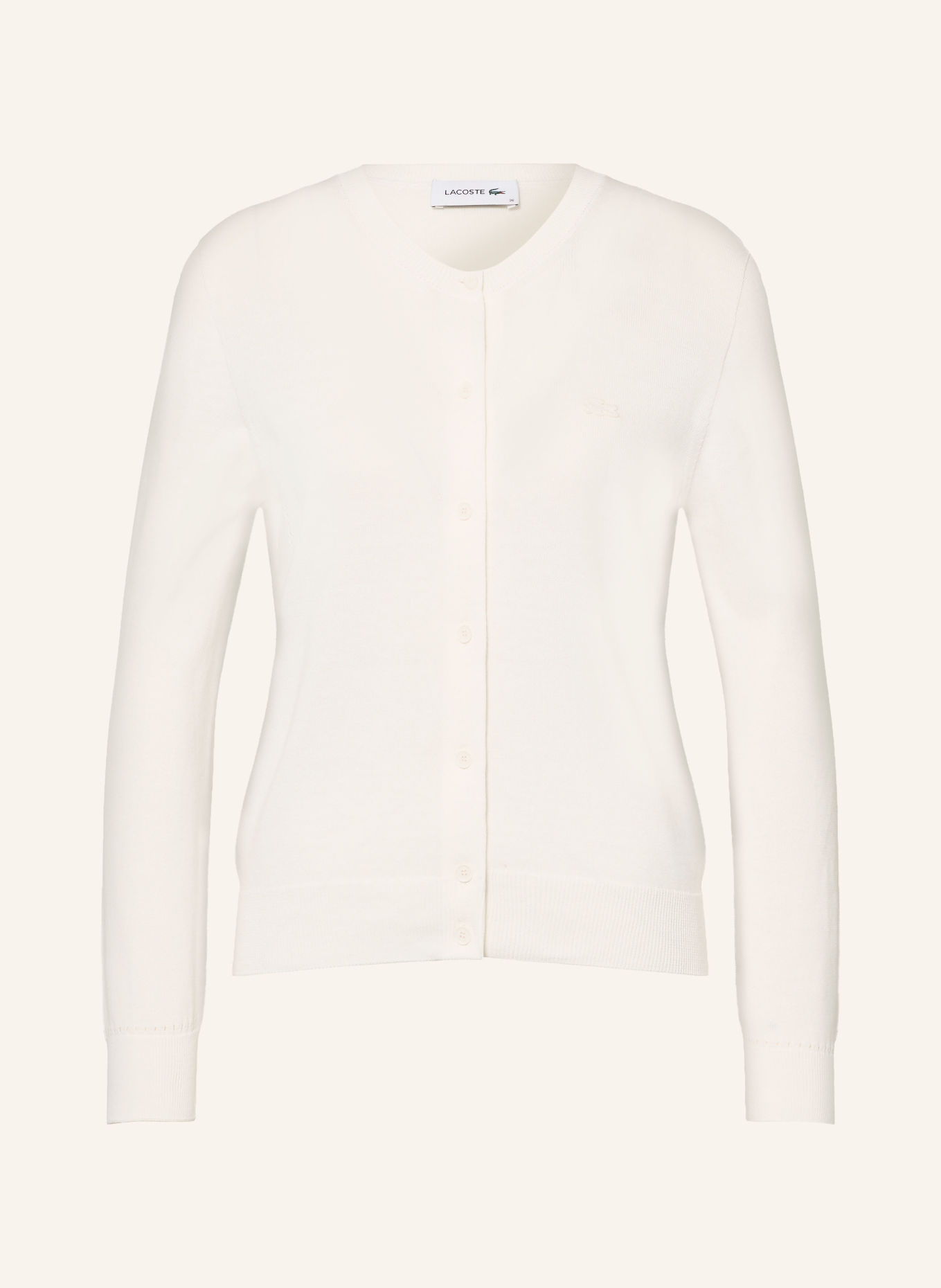 LACOSTE Cardigan: WHITE