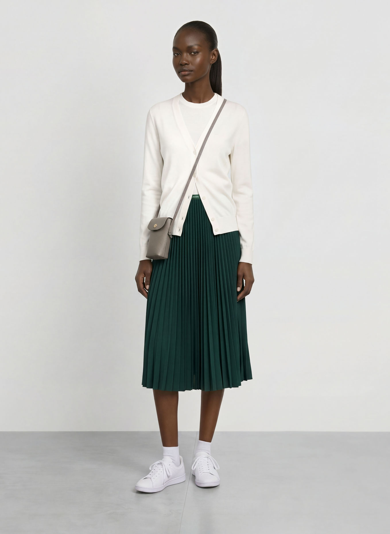 LACOSTE Cardigan: WHITE