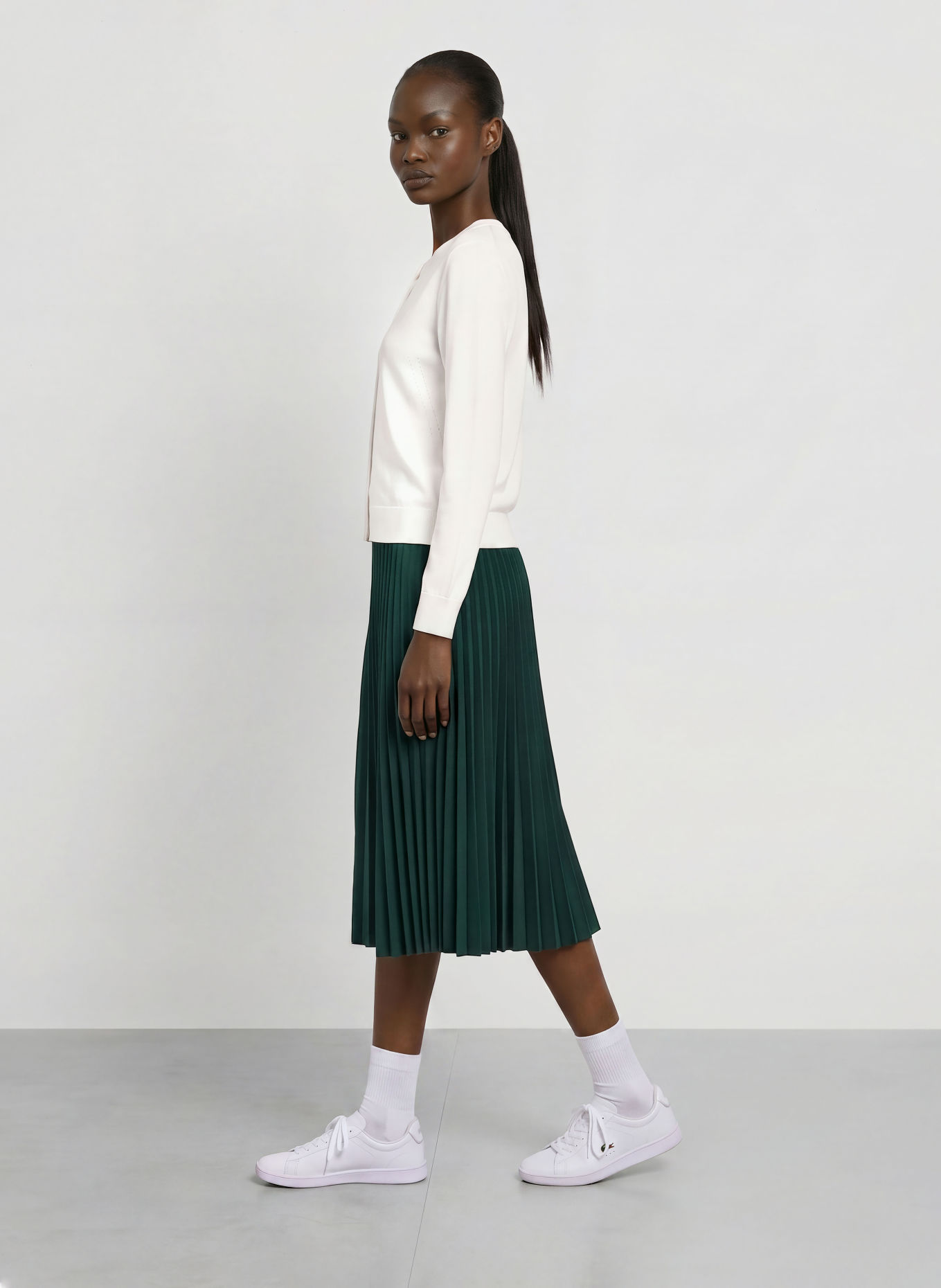 LACOSTE Cardigan: WHITE