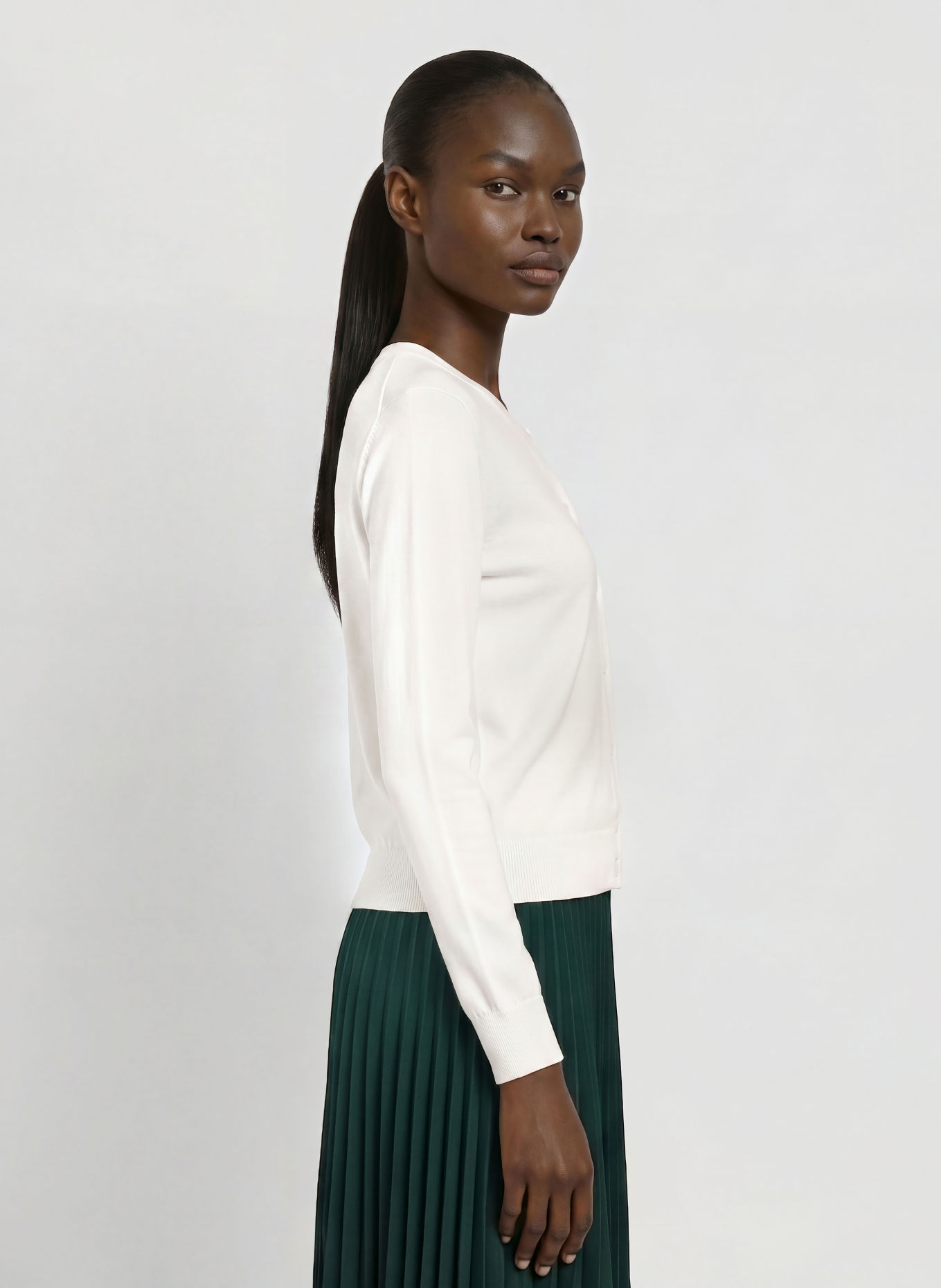 LACOSTE Cardigan: WHITE