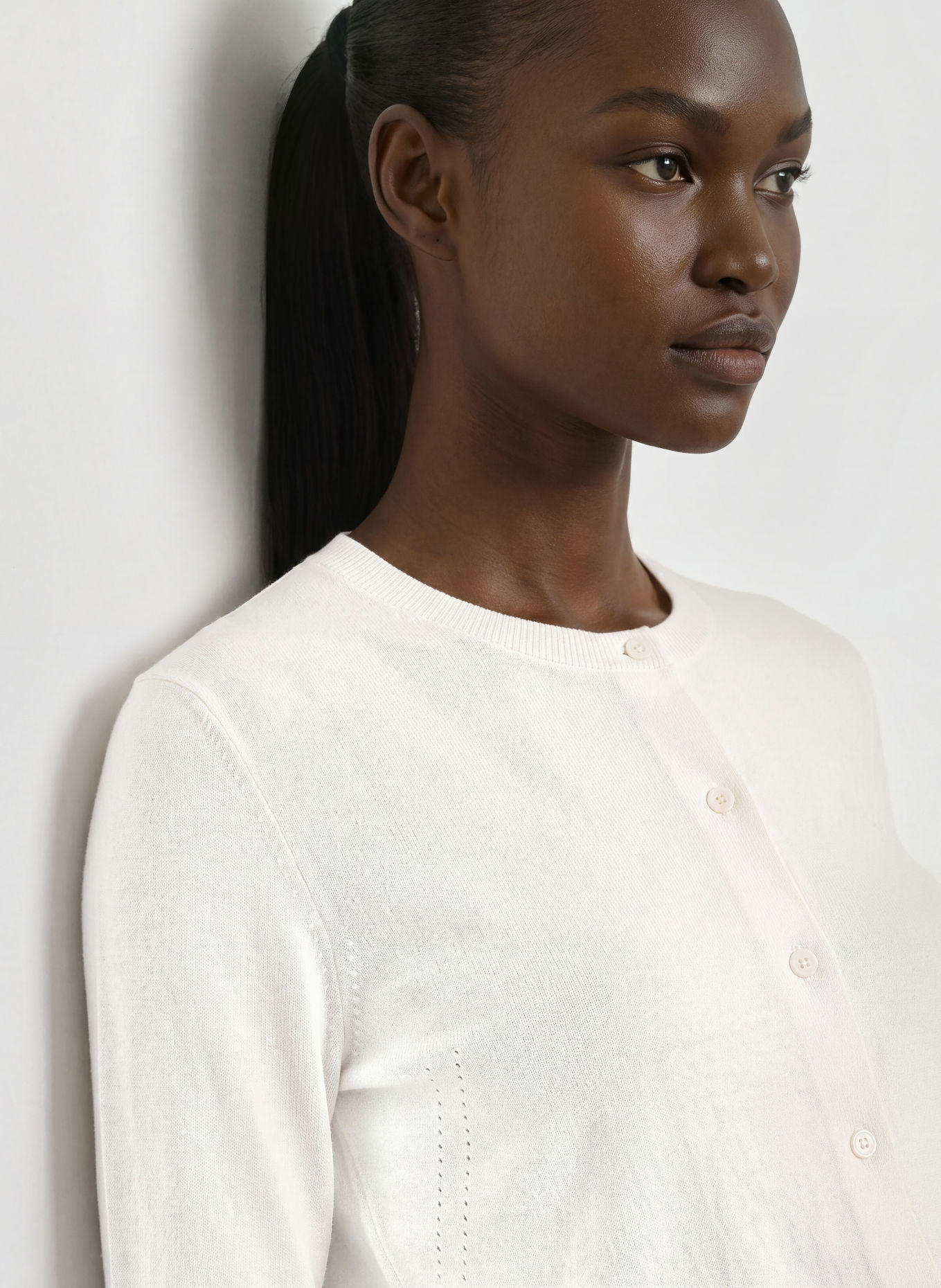 LACOSTE Cardigan: WHITE