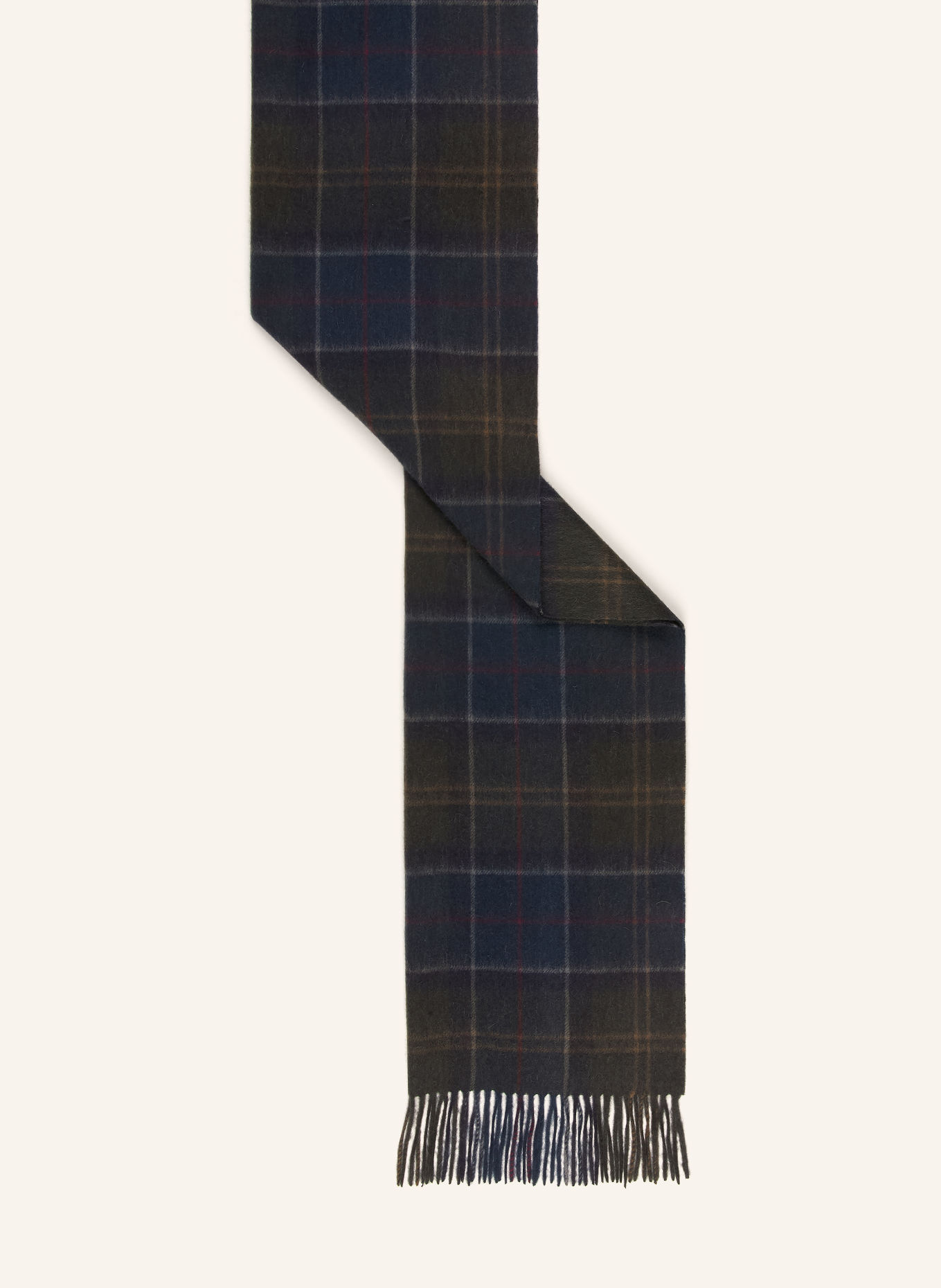 Barbour Halsduk BRADEN: KHAKI / RÖD / MÖRKBLÅ