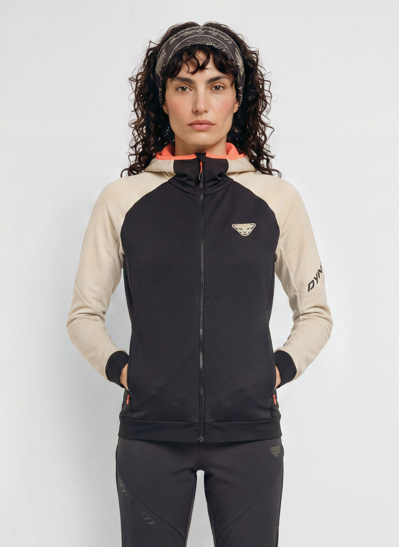 DYNAFIT Midlayer-Jacke RADICAL POLARTEC®: BEIGE / SCHWARZ