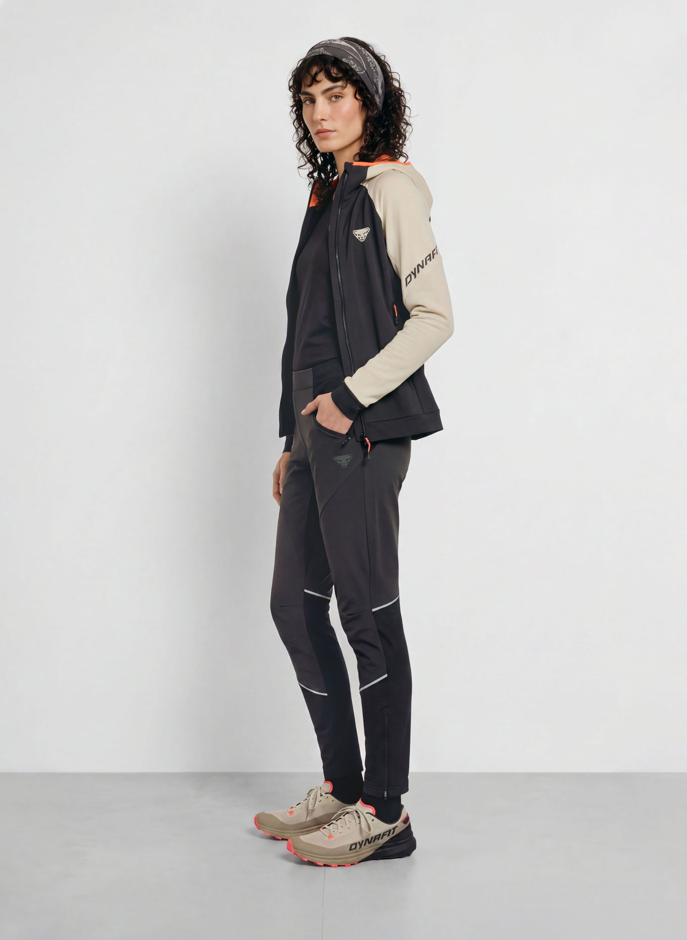 DYNAFIT Midlayer-Jacke RADICAL POLARTEC®: BEIGE / SCHWARZ