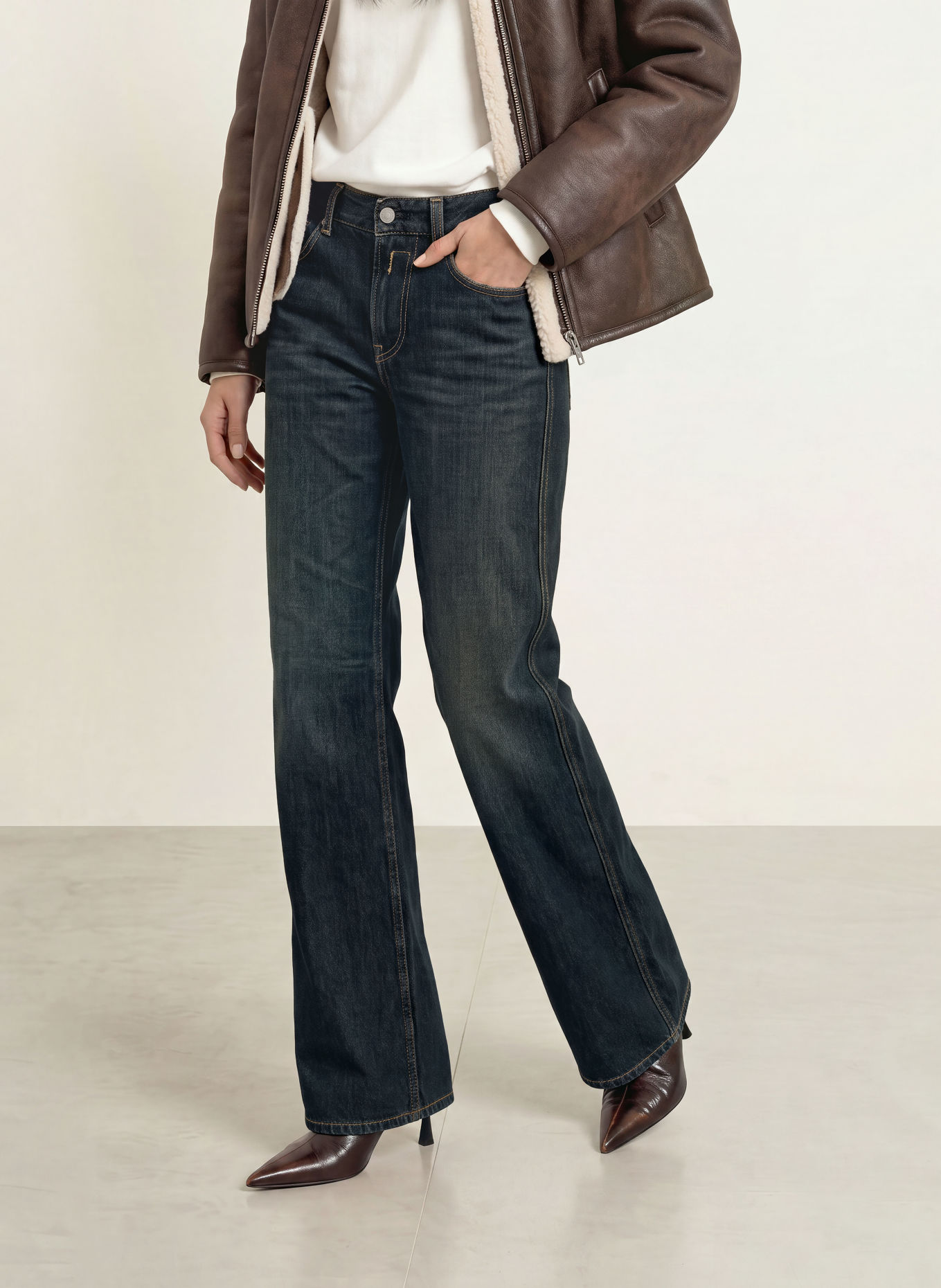 REPLAY Flared Jeans JANCE: C007 DARK BLUE