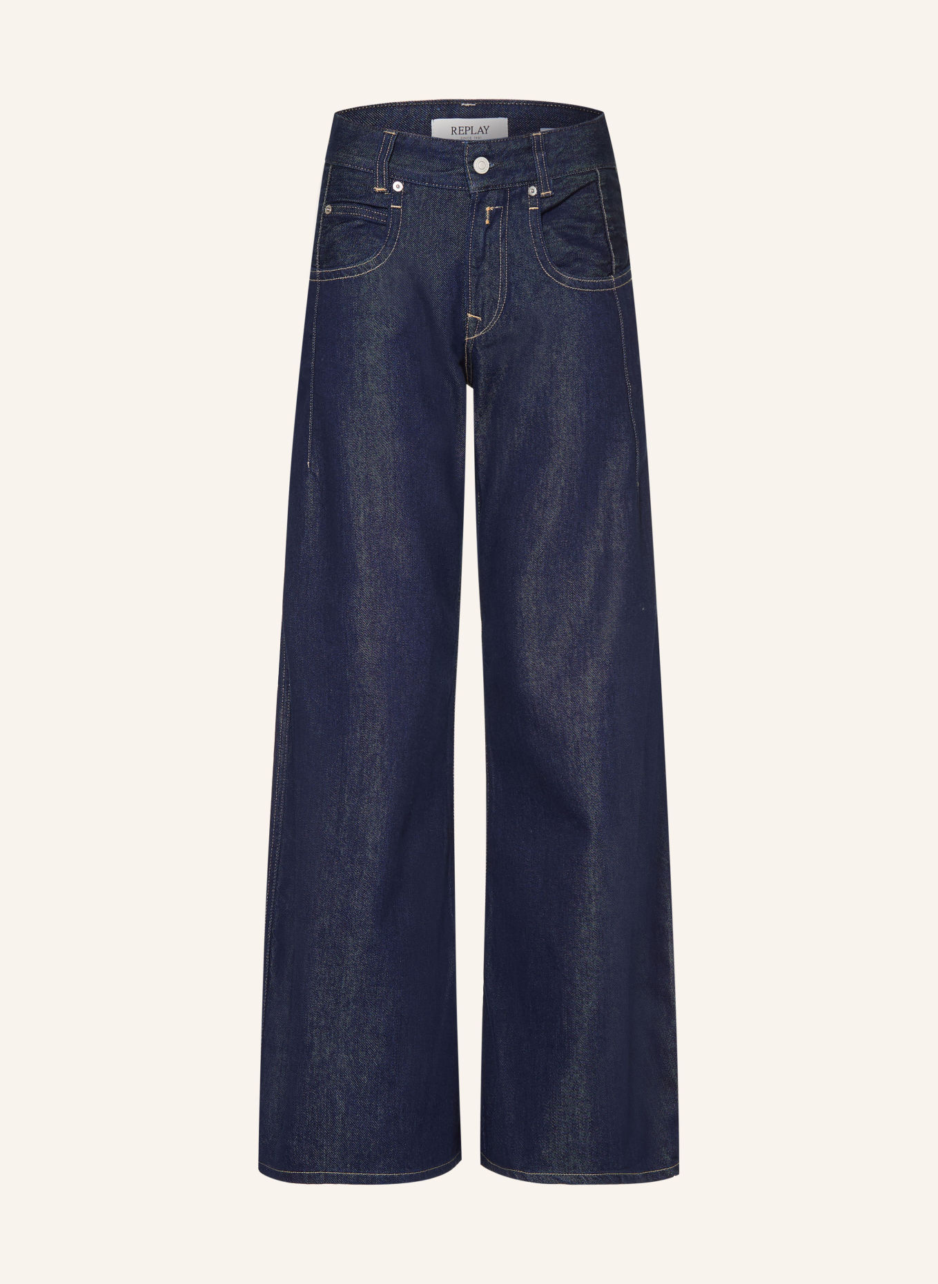 REPLAY Jeansy typu barrel HALLEBE: C007 DARK BLUE