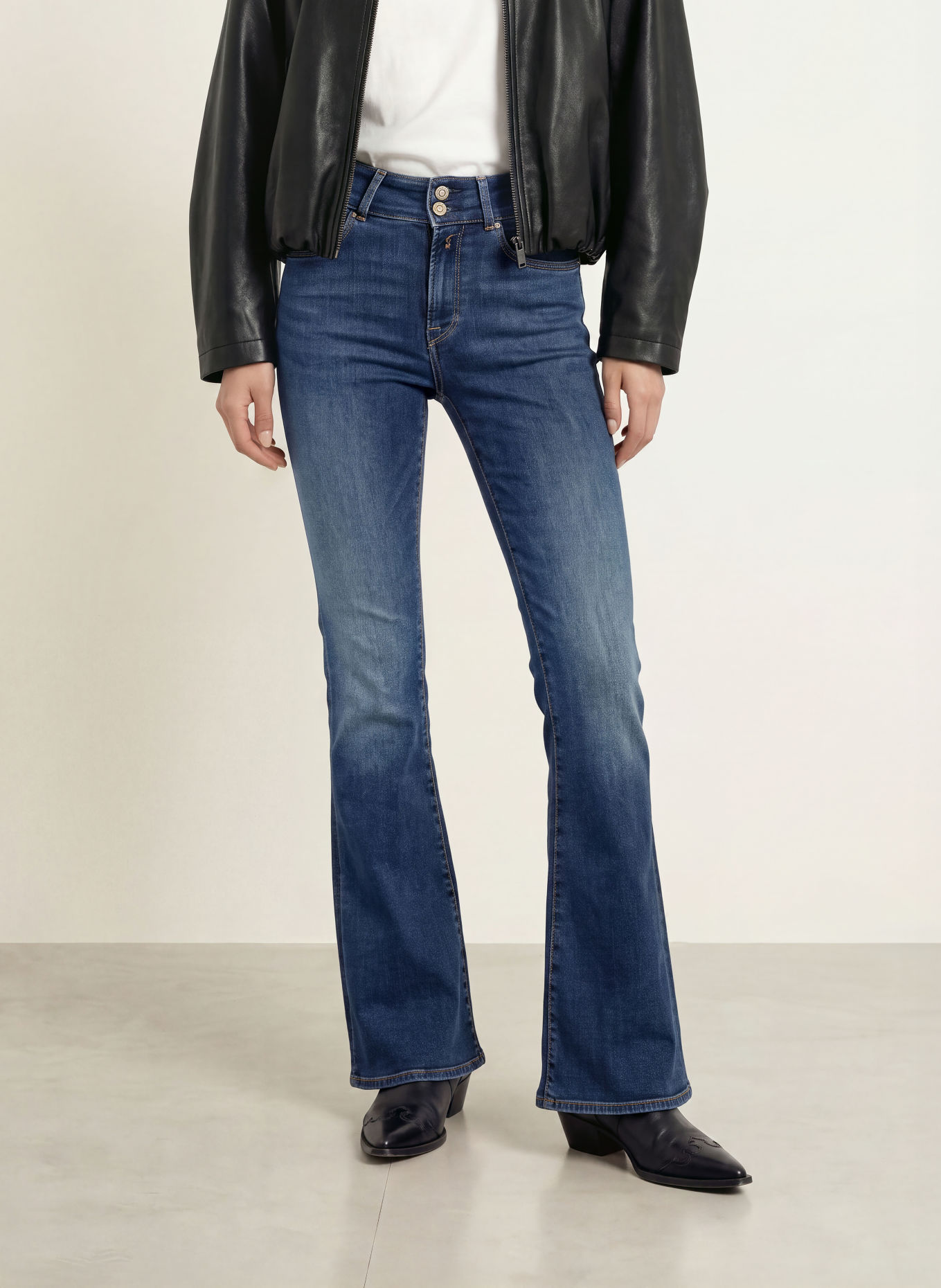 REPLAY Flared Jeans NEW LUZ: C007 DARK BLUE