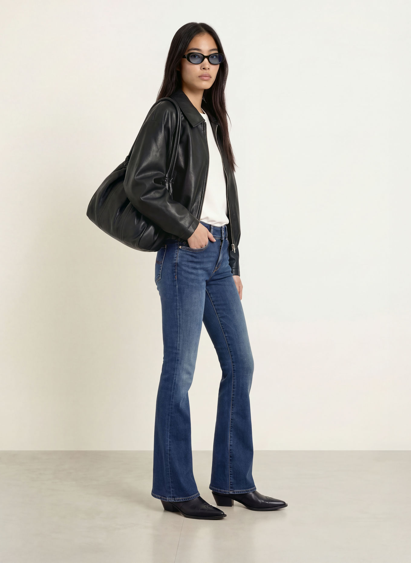 REPLAY Flared Jeans NEW LUZ: C007 DARK BLUE