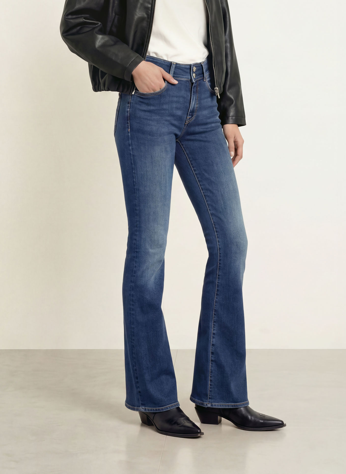 REPLAY Flared Jeans NEW LUZ: C007 DARK BLUE