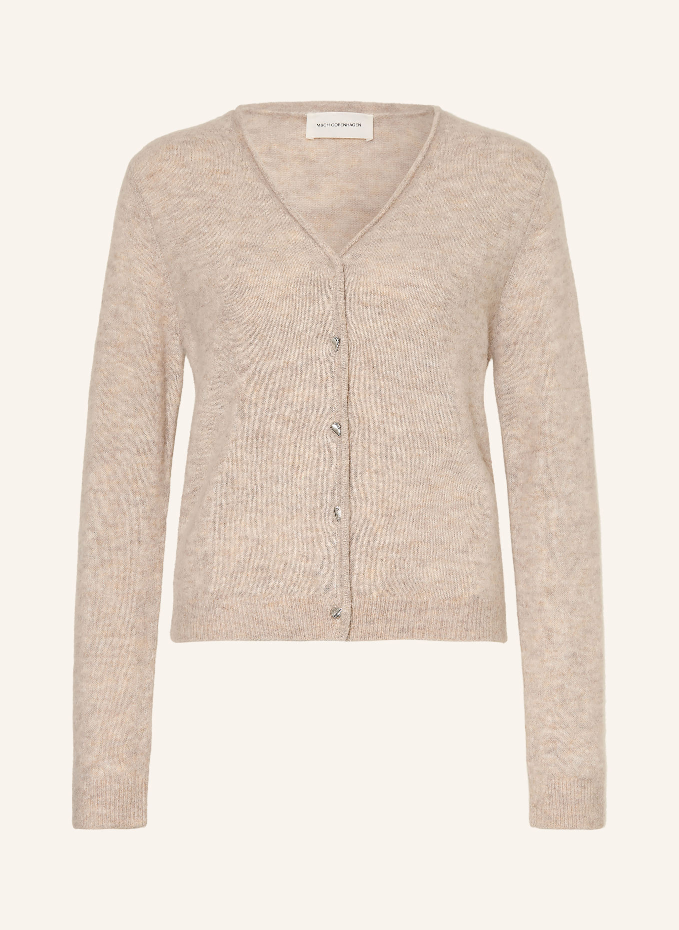 MSCH COPENHAGEN MSCHVILOH cardigan with alpaca: LIGHT BROWN / LIGHT GRAY