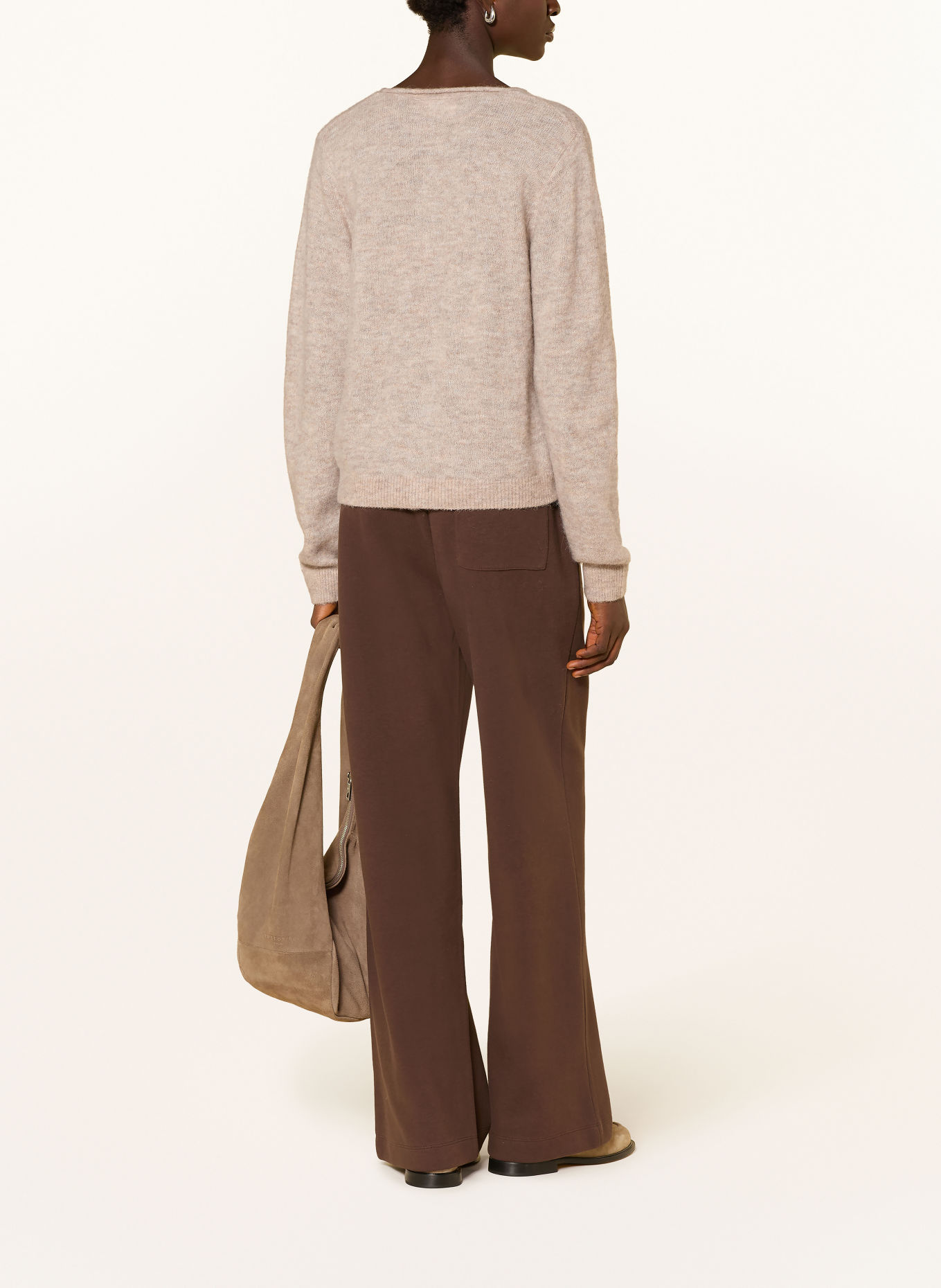 MSCH COPENHAGEN MSCHVILOH cardigan with alpaca: LIGHT BROWN / LIGHT GRAY