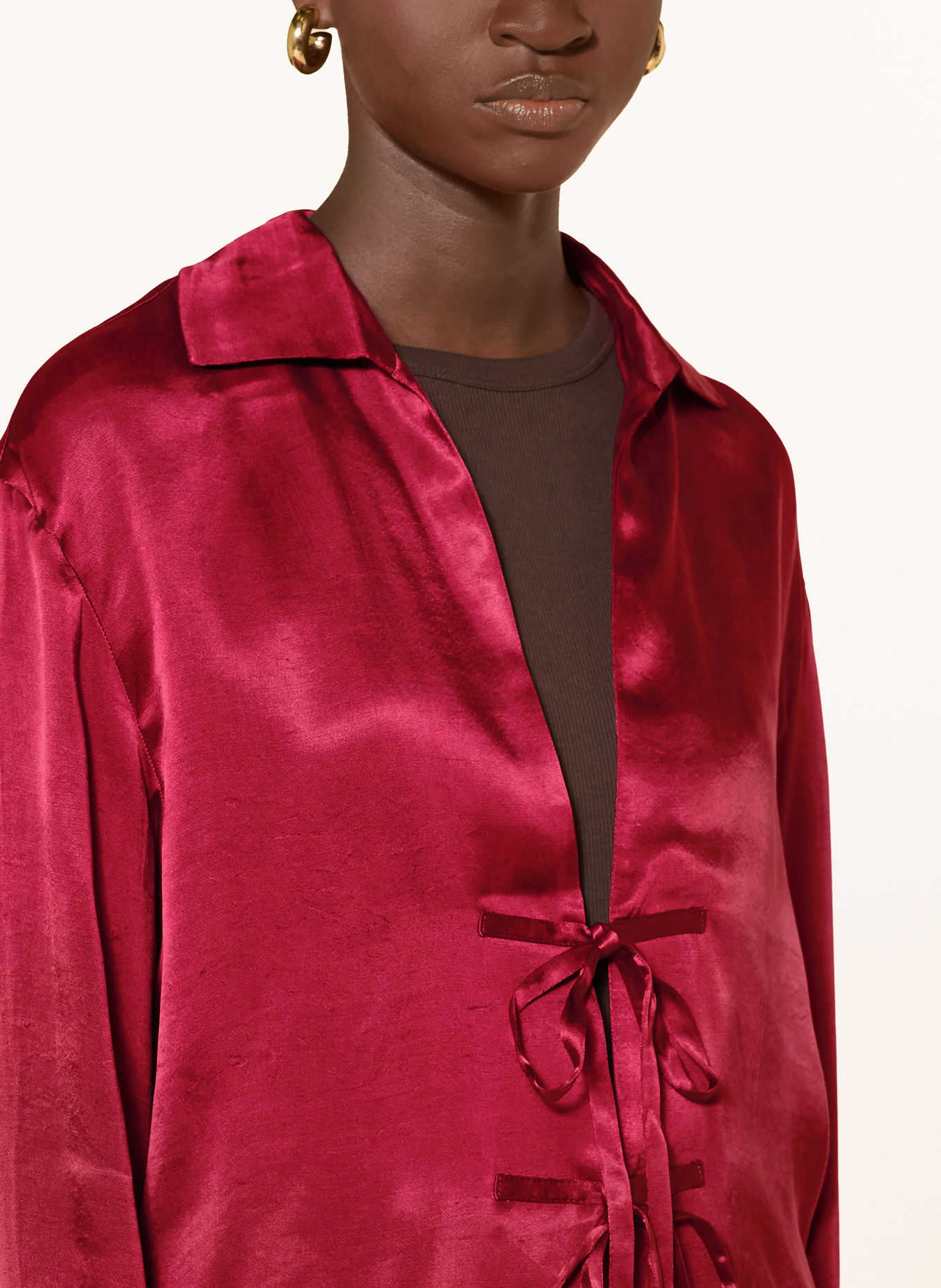MSCH COPENHAGEN Blus MSCHSHAELAN i satin: RÖD