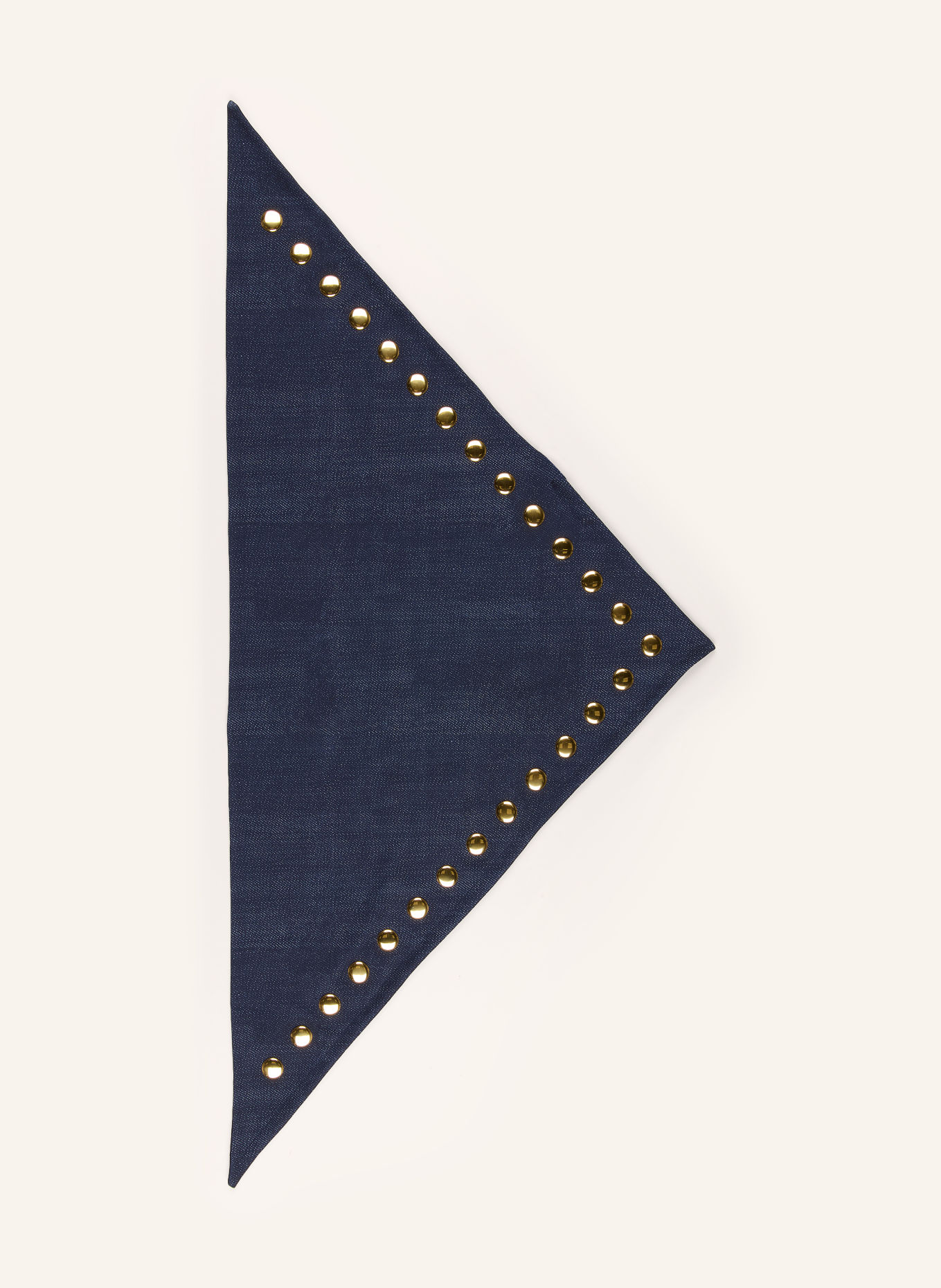 GOLDBERGH TETSU Triangular scarf with Rivets: DARK BLUE / GOLD