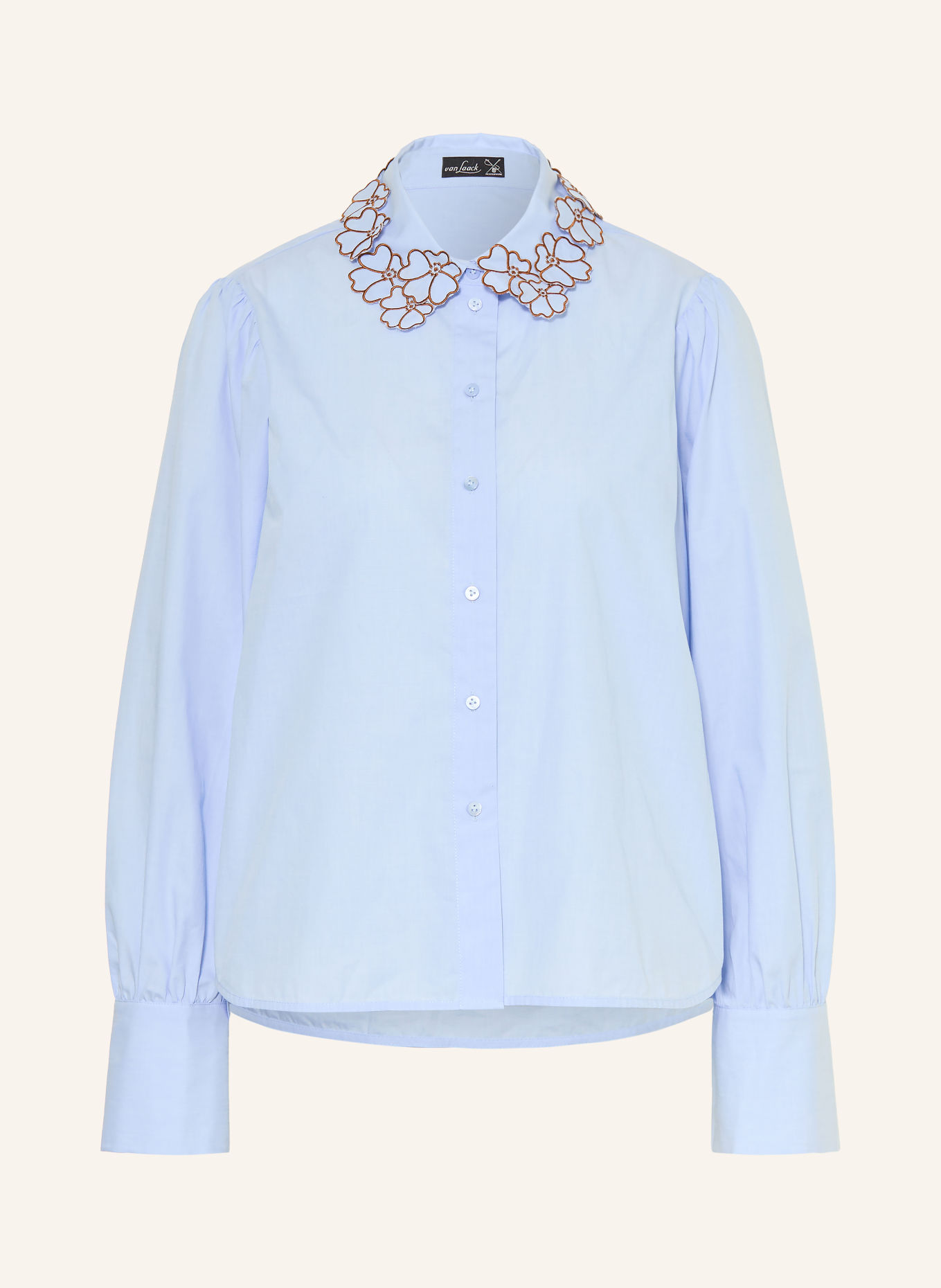 van Laack Hemdbluse VL-FJELLA-APPL: HELLBLAU / BRAUN