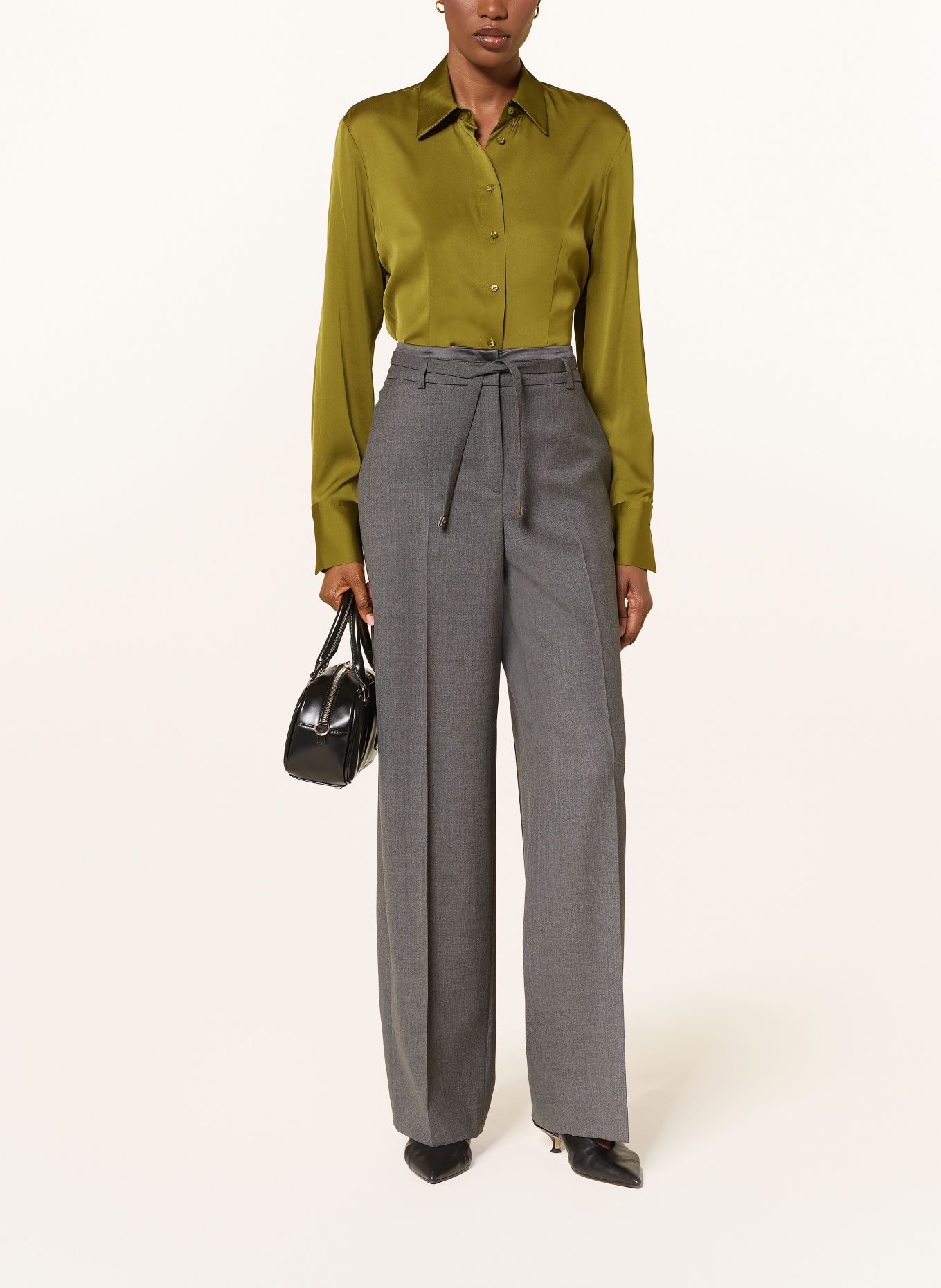 van Laack VL-ULIZ-XX Shirt blouse with Silk: OLIVE