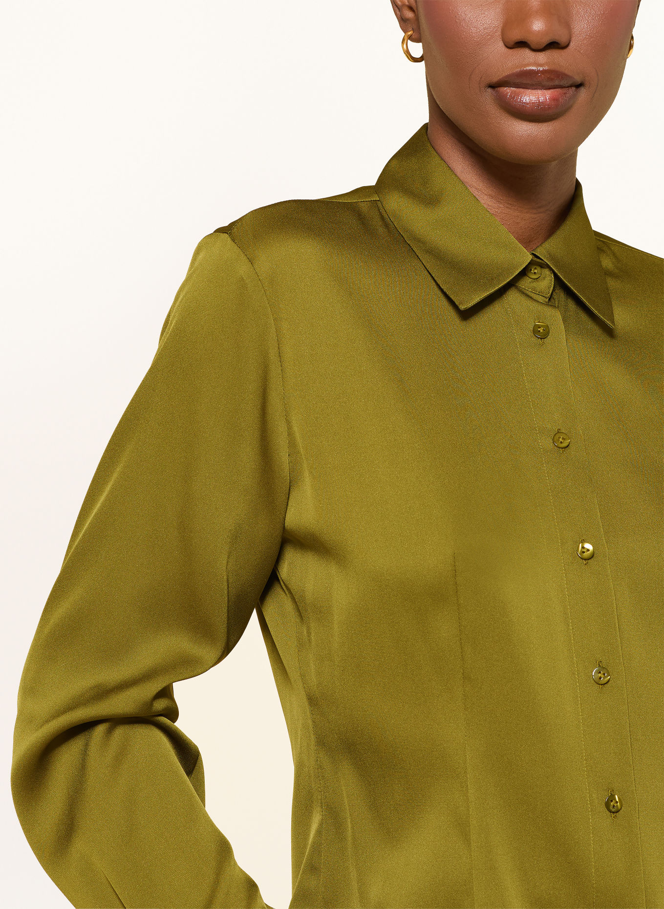 van Laack VL-ULIZ-XX Shirt blouse with Silk: OLIVE