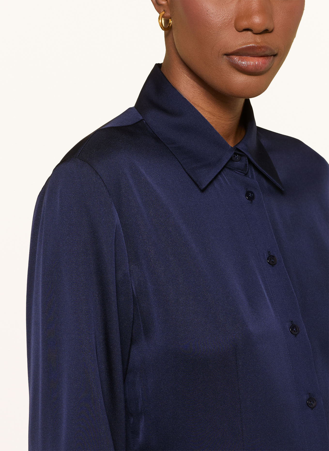 van Laack Hemdbluse VL-ULIZ-XX mit Seide: DUNKELBLAU