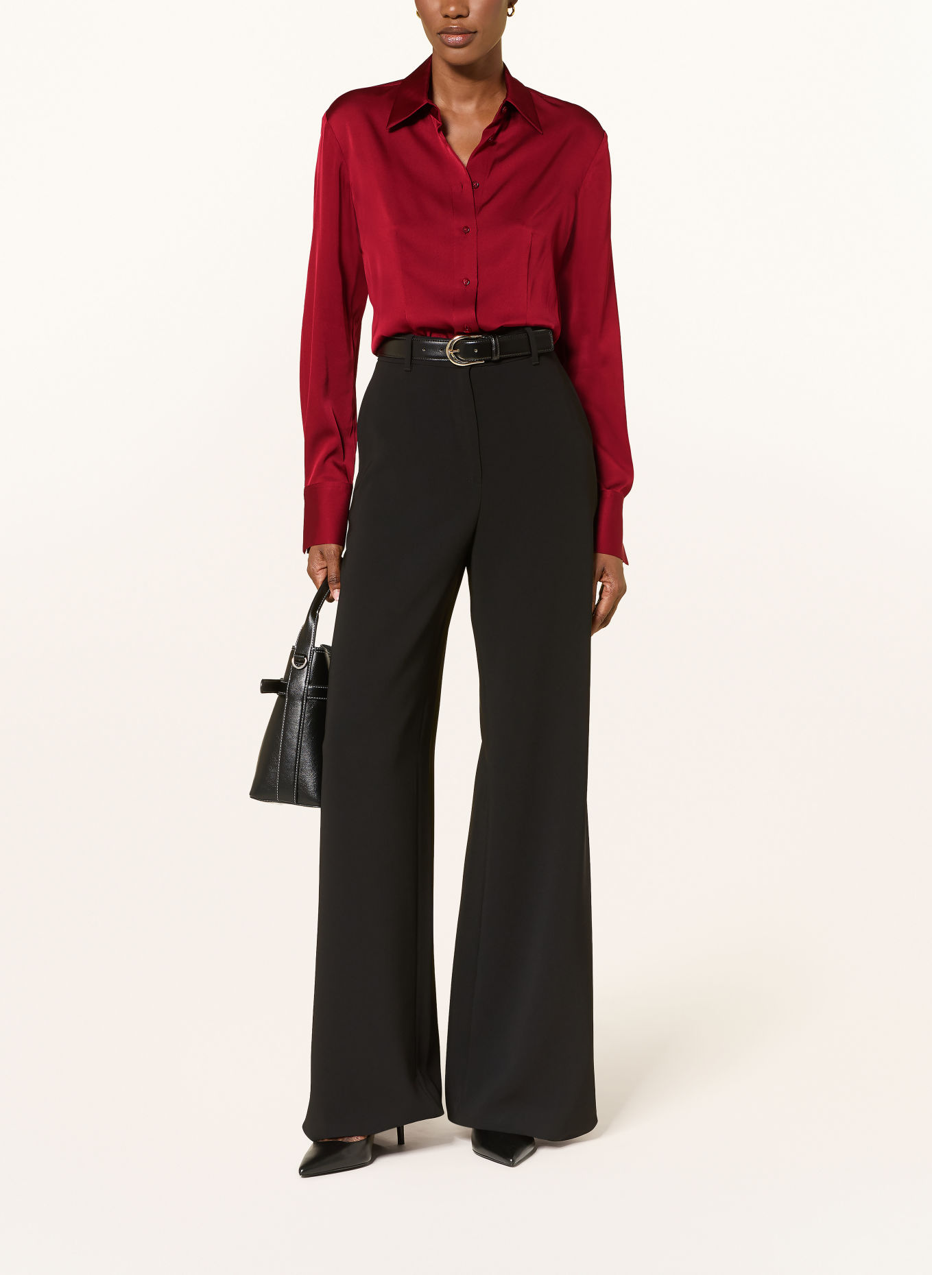 van Laack Overhemdblouse VL-ULIZ-XX met zijde: DONKERROOD