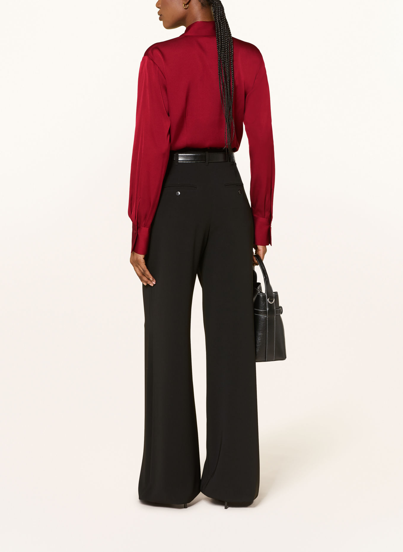 van Laack Overhemdblouse VL-ULIZ-XX met zijde: DONKERROOD