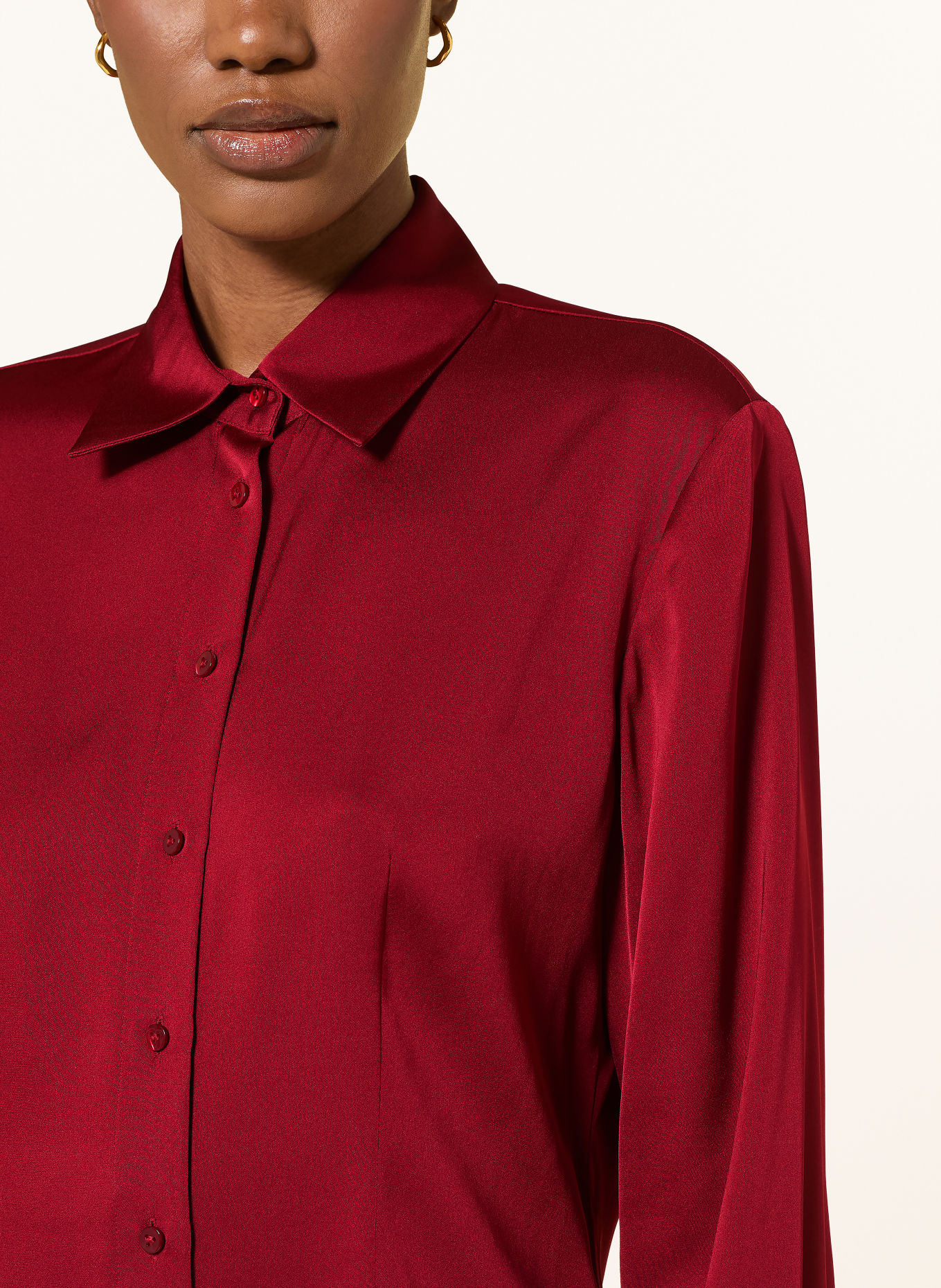van Laack Overhemdblouse VL-ULIZ-XX met zijde: DONKERROOD
