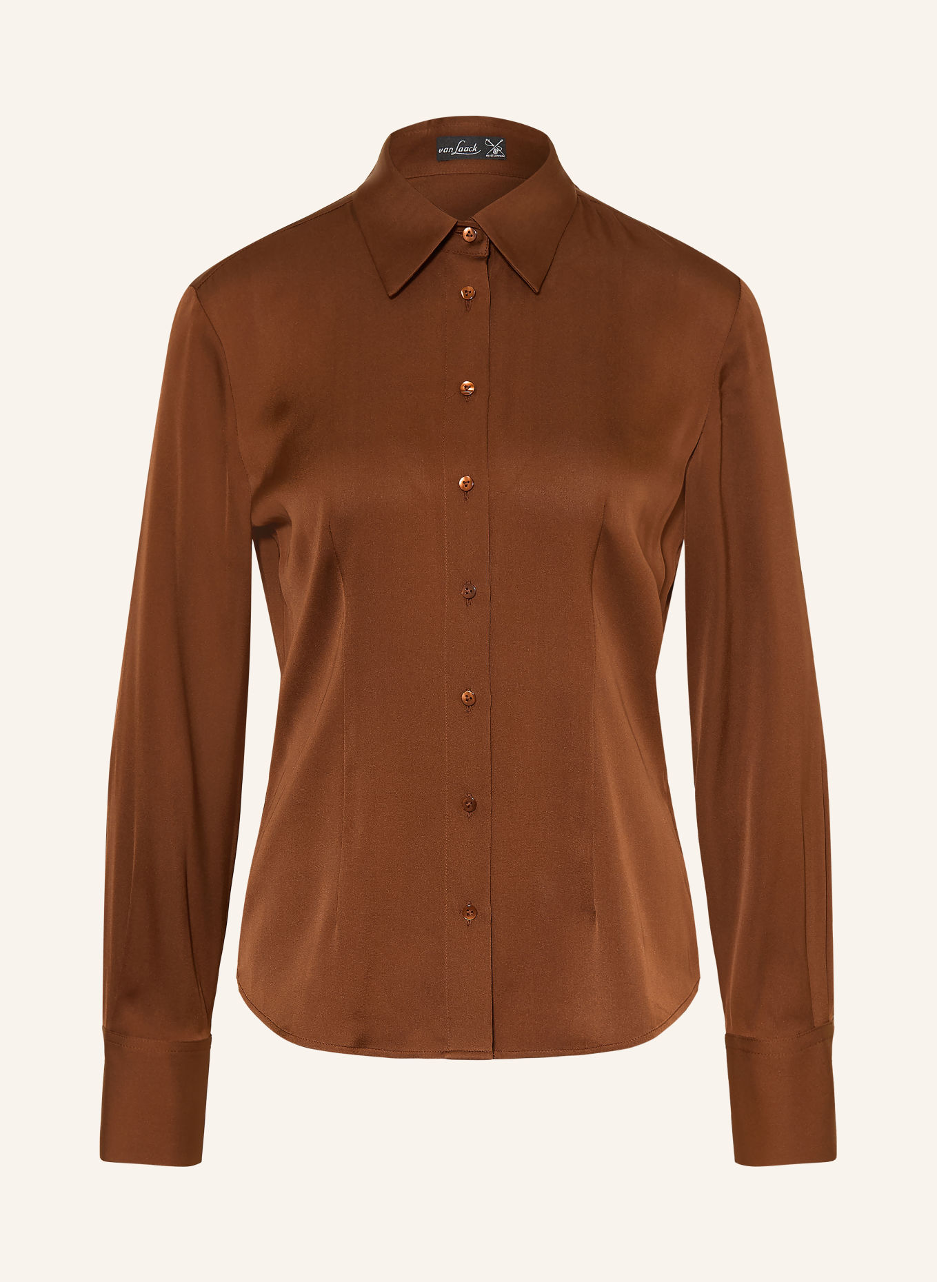 van Laack Overhemdblouse VL-ULIZ-XX met zijde: BRUIN
