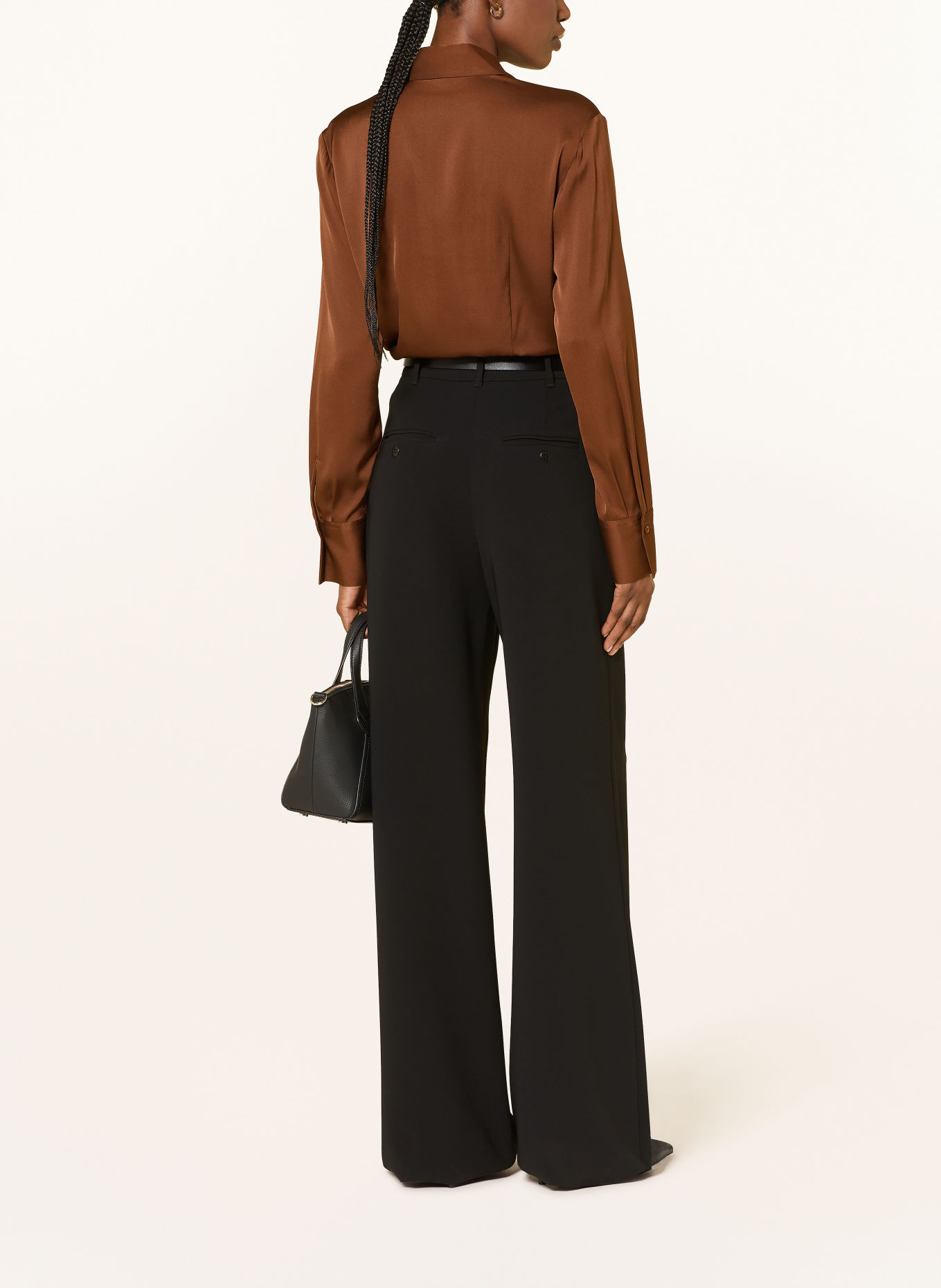 van Laack Overhemdblouse VL-ULIZ-XX met zijde: BRUIN