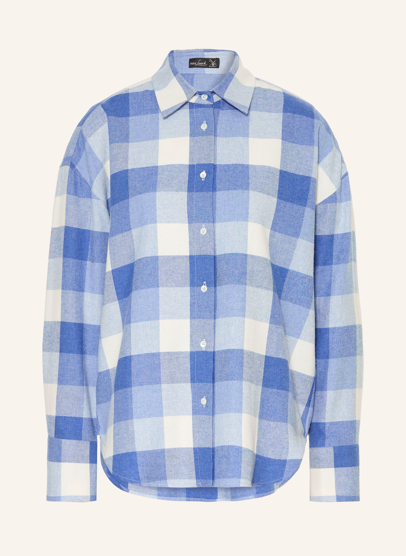 van Laack Hemdbluse VL-BESNA-SVKN aus Flanell: BLAU / HELLBLAU / WEISS