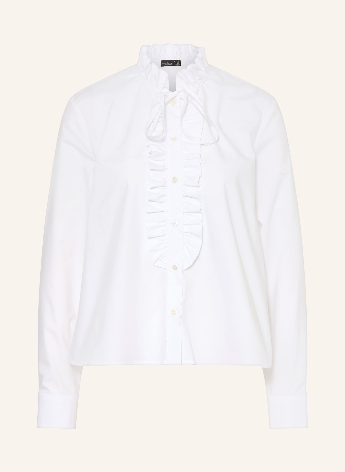 van Laack Blouse VL-NHEA-XX met ruches: WIT