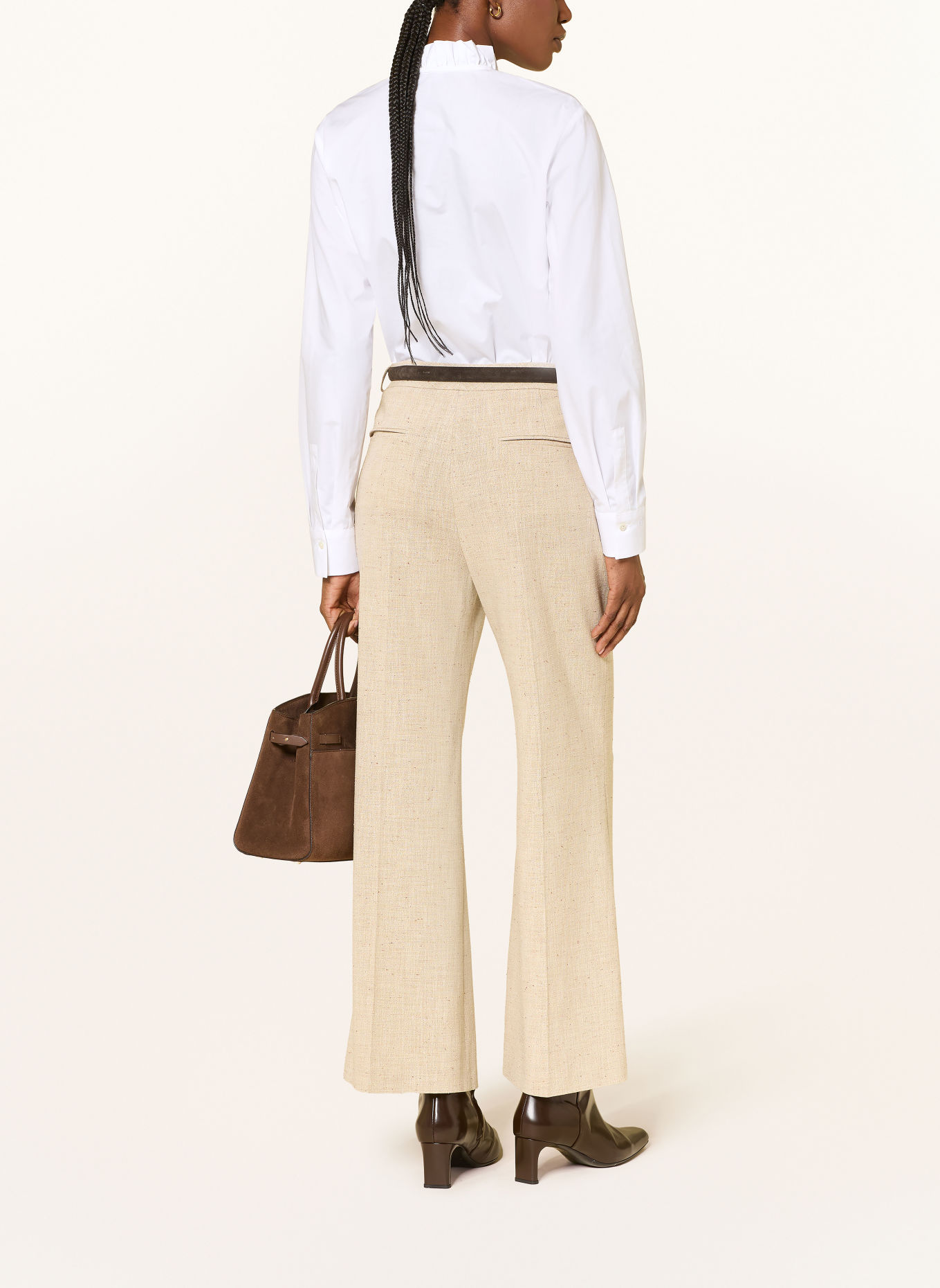 van Laack Blouse VL-NHEA-XX met ruches: WIT