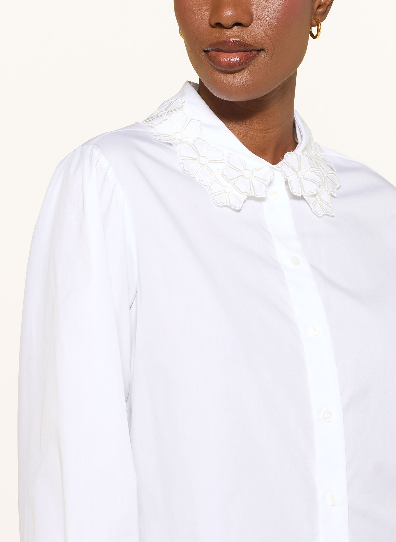 van Laack Hemdbluse VL-FJELLA-APPL mit Spitze: WEISS