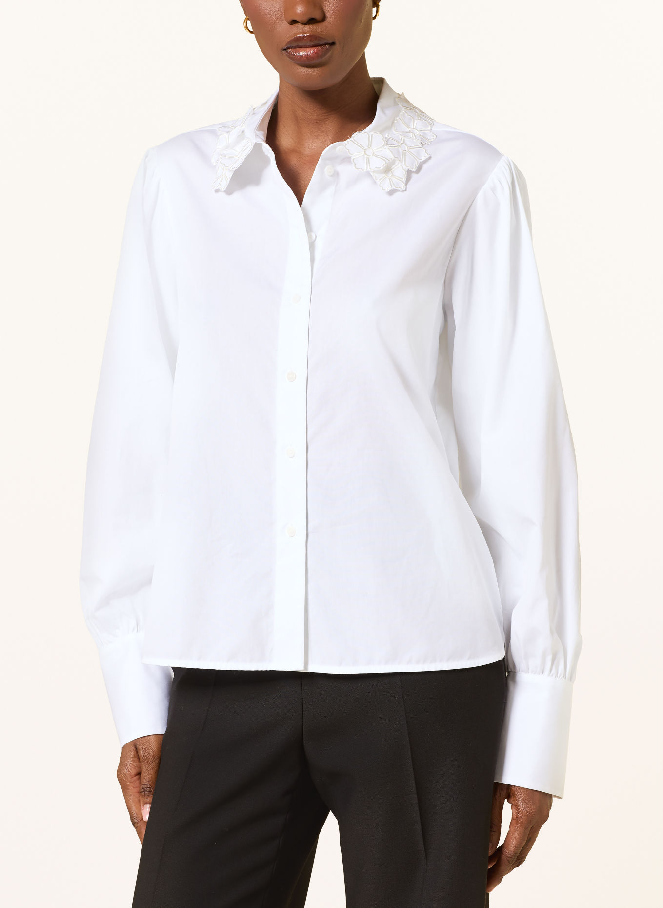 van Laack Hemdbluse VL-FJELLA-APPL mit Spitze: WEISS