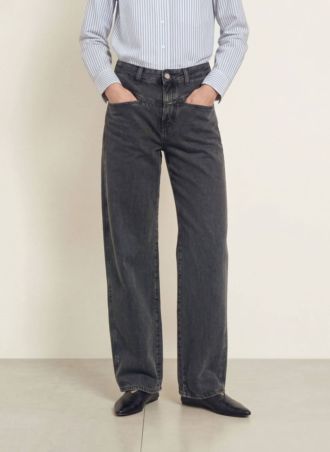 CLOSED Jeansy wide leg TORI-X: DGY DARK GREY