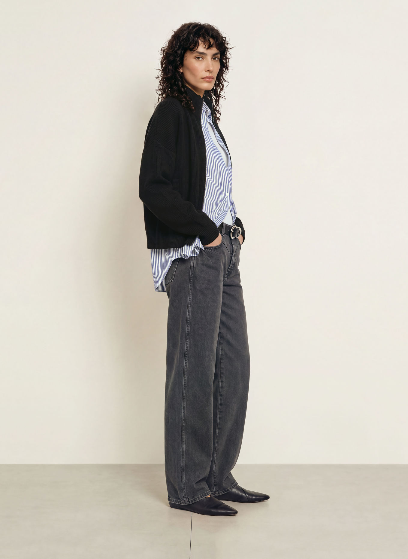 CLOSED Jeansy wide leg TORI-X: DGY DARK GREY