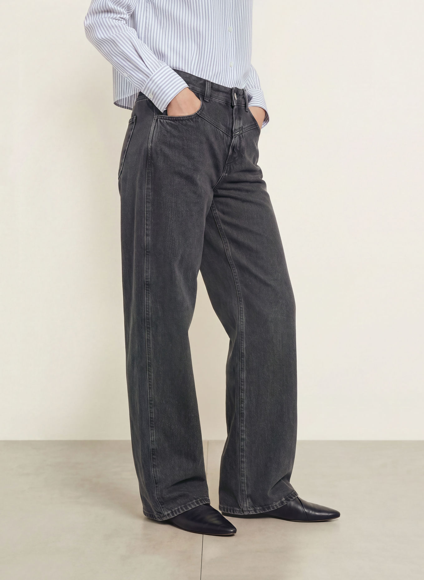 CLOSED Jeansy wide leg TORI-X: DGY DARK GREY