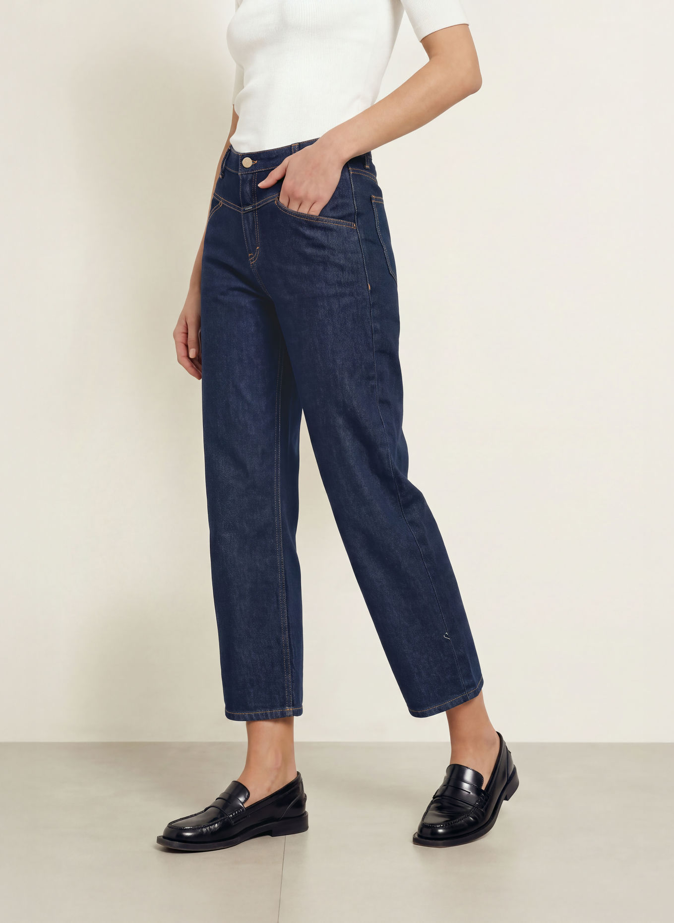 CLOSED Jeansy cropped STOVER-X: DBL DARK BLUE
