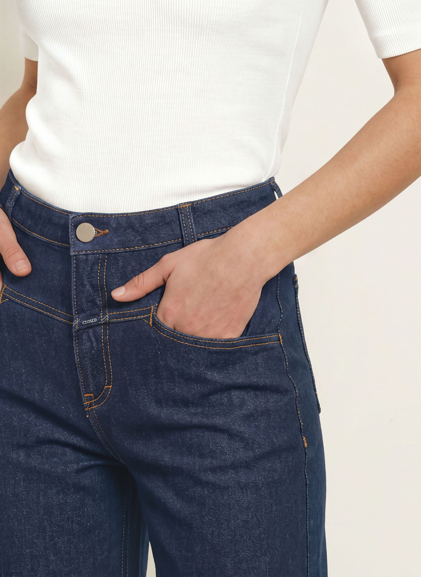 CLOSED Jeansy cropped STOVER-X: DBL DARK BLUE