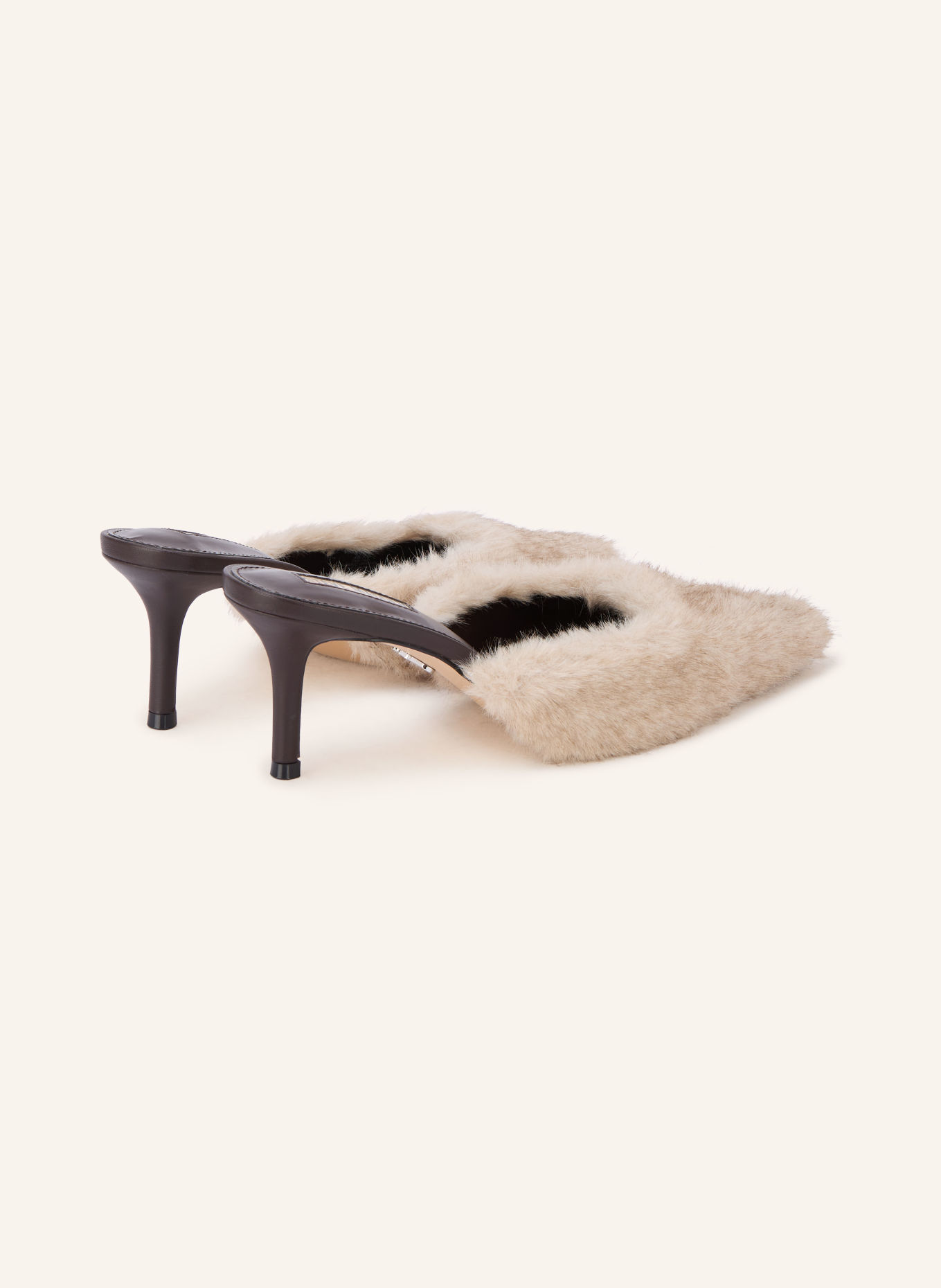 STEVE MADDEN Muiltjes ALEXI-F met kunstbont: TAUPE / LICHTBRUIN