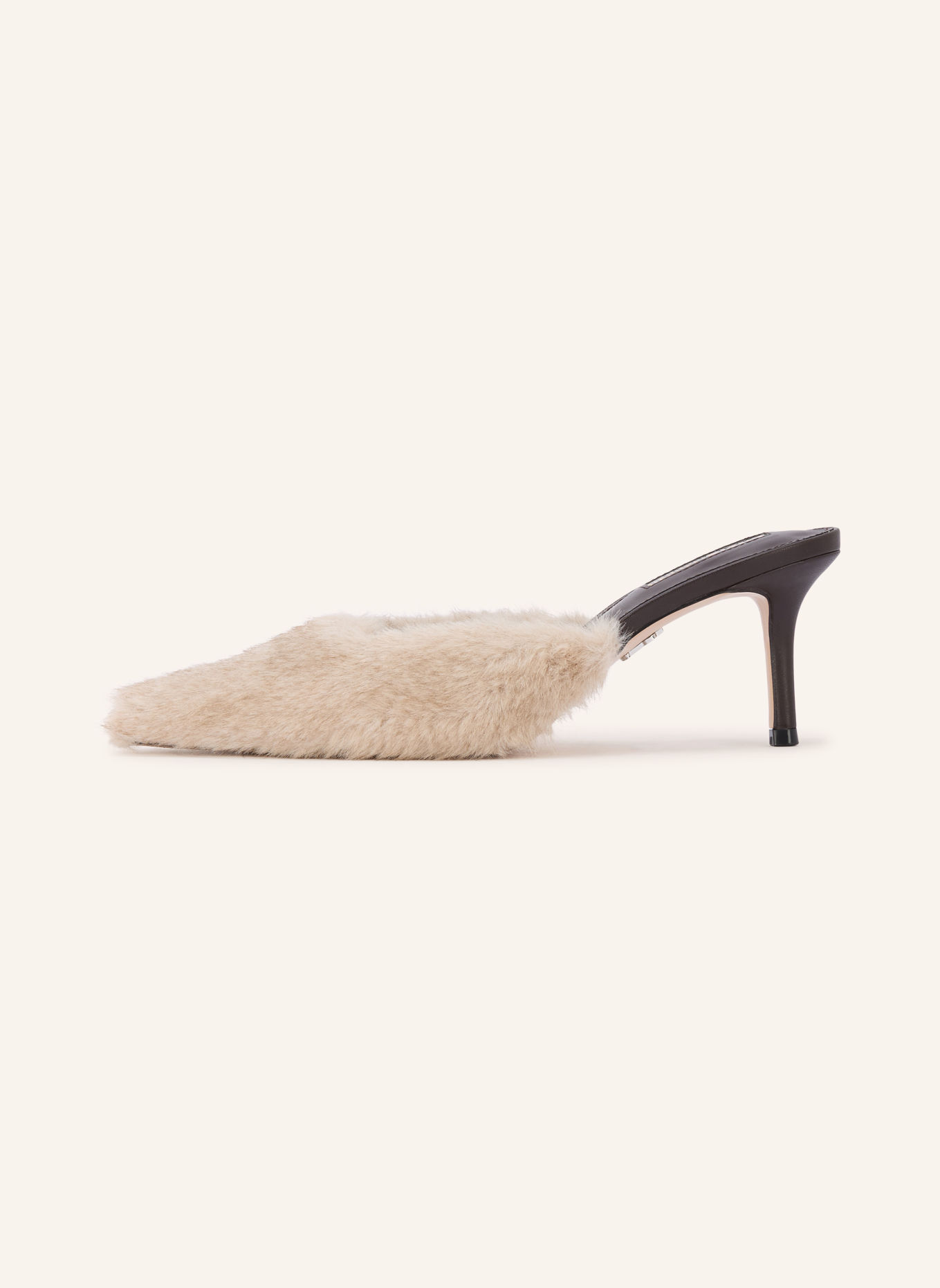 STEVE MADDEN Muiltjes ALEXI-F met kunstbont: TAUPE / LICHTBRUIN