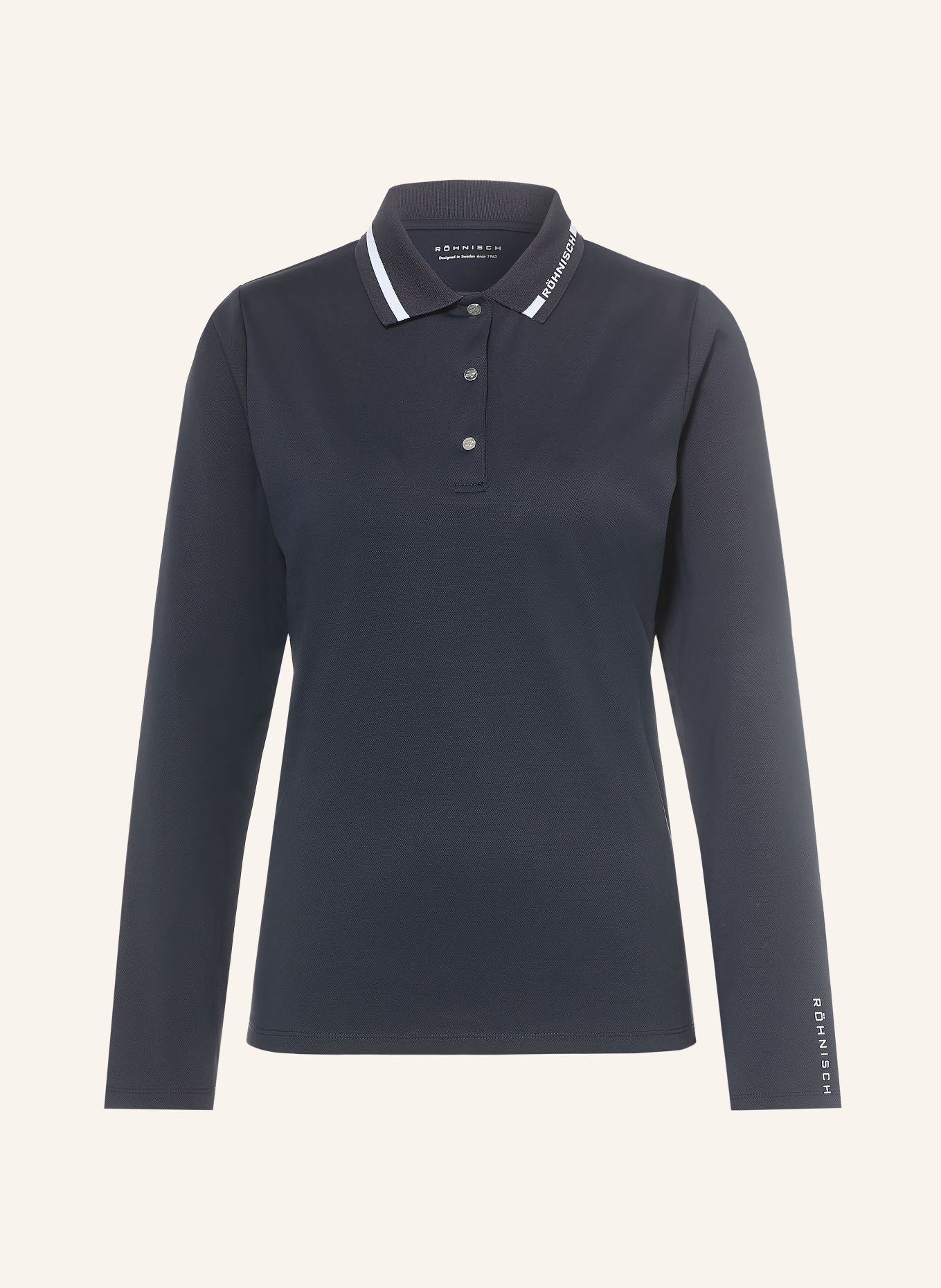 RÖHNISCH Piqué-Poloshirt: DUNKELBLAU / WEISS