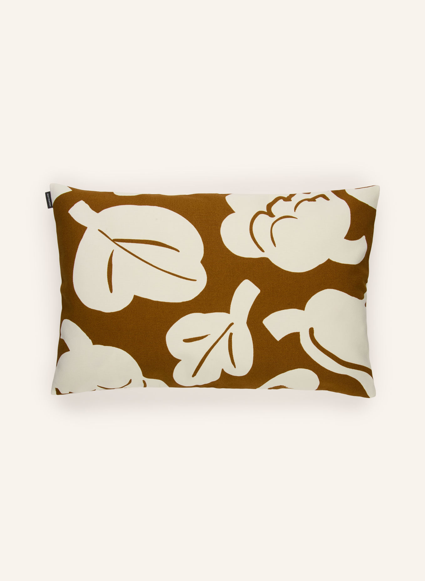 marimekko Dekokissenhülle KUKASTA KUKKAAN: BRAUN / ECRU