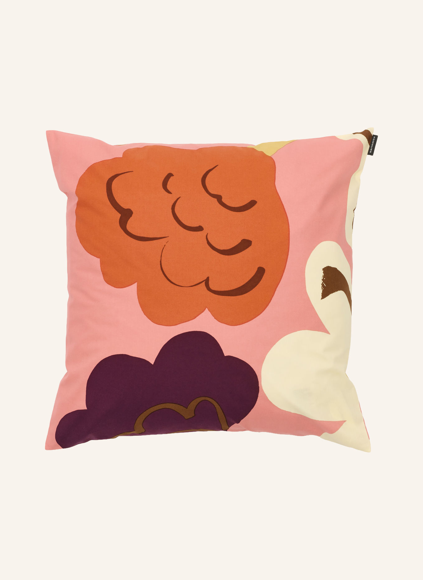 marimekko KUKASTA KUKKAAN Decorative cushion cover: PINK / ECRU / DARK PURPLE