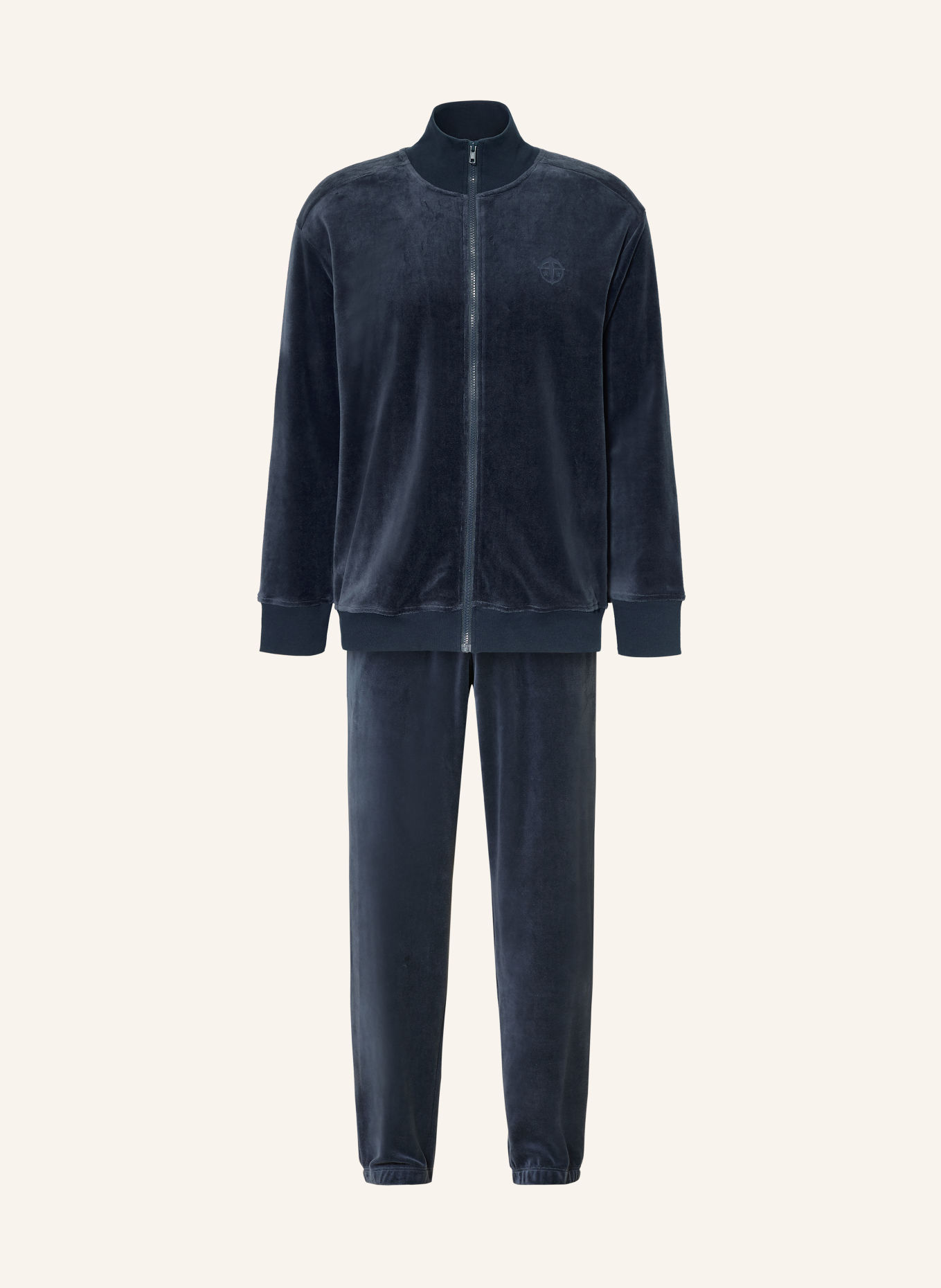 SCHIESSER Loungeset CASUAL NIGHTWEAR van fleece: BLAUWGRIJS