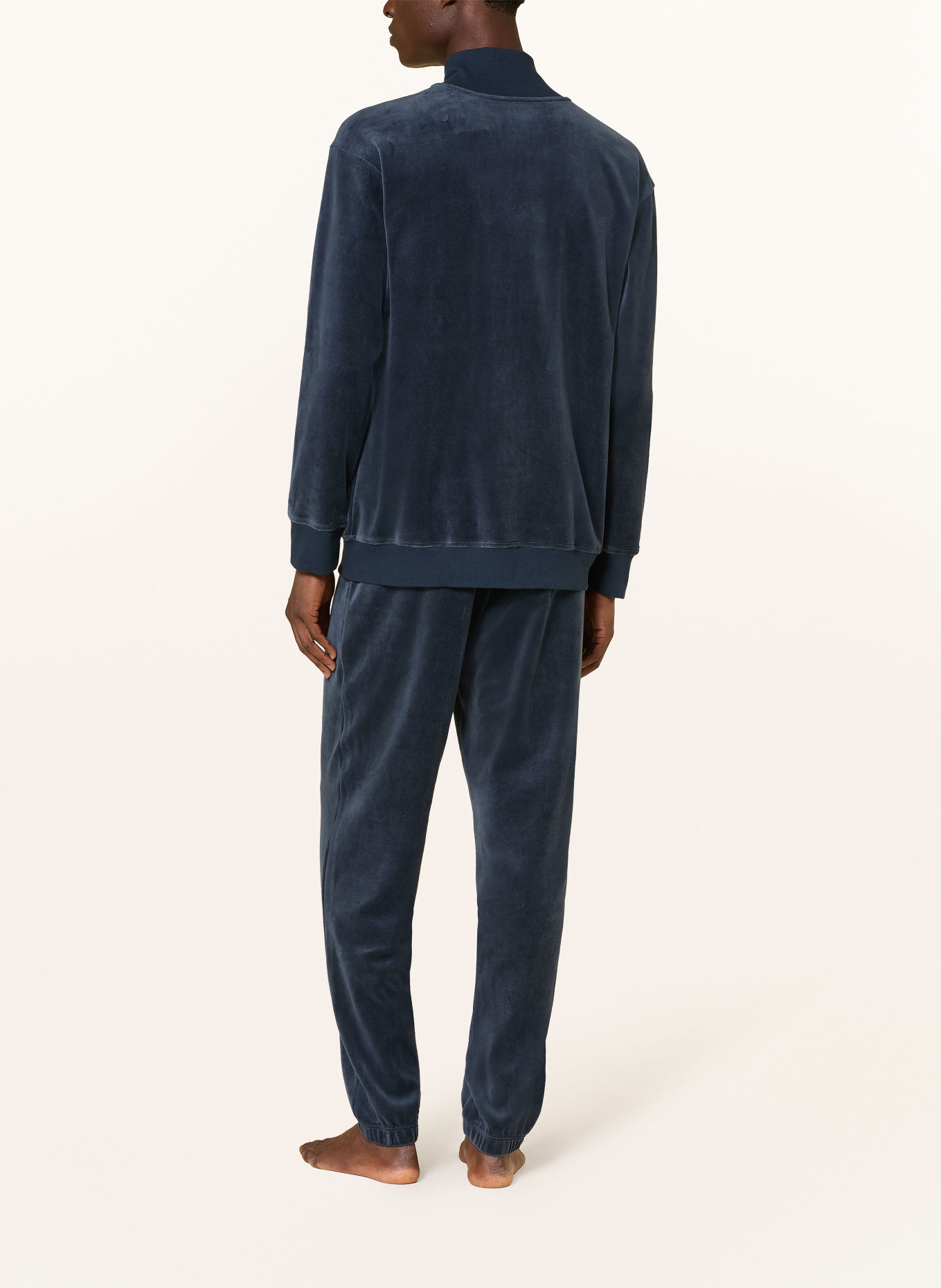 SCHIESSER Loungeset CASUAL NIGHTWEAR van fleece: BLAUWGRIJS