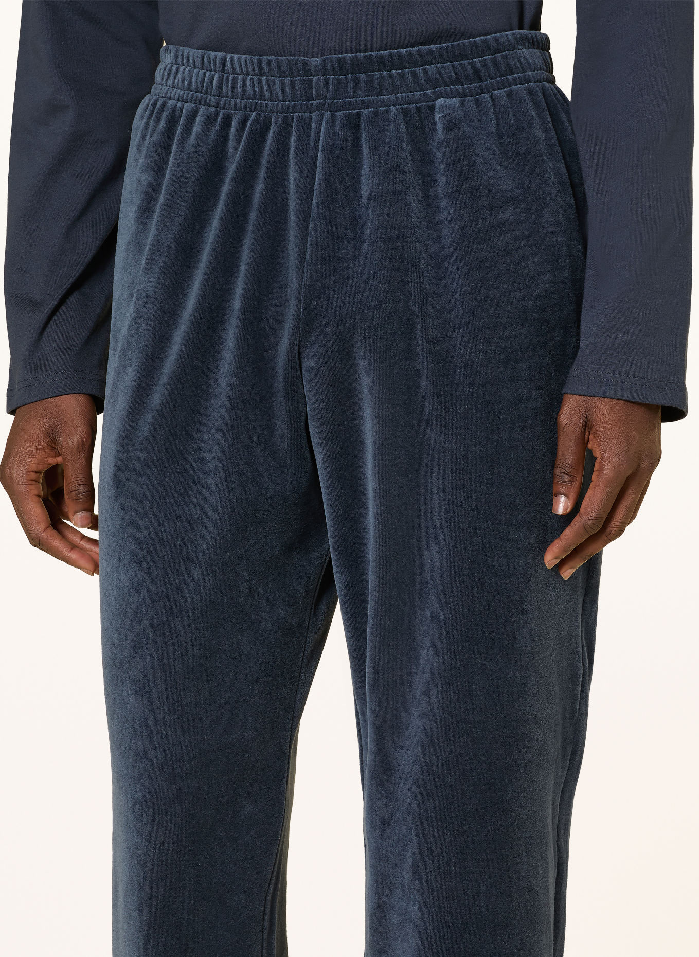 SCHIESSER Loungeset CASUAL NIGHTWEAR van fleece: BLAUWGRIJS