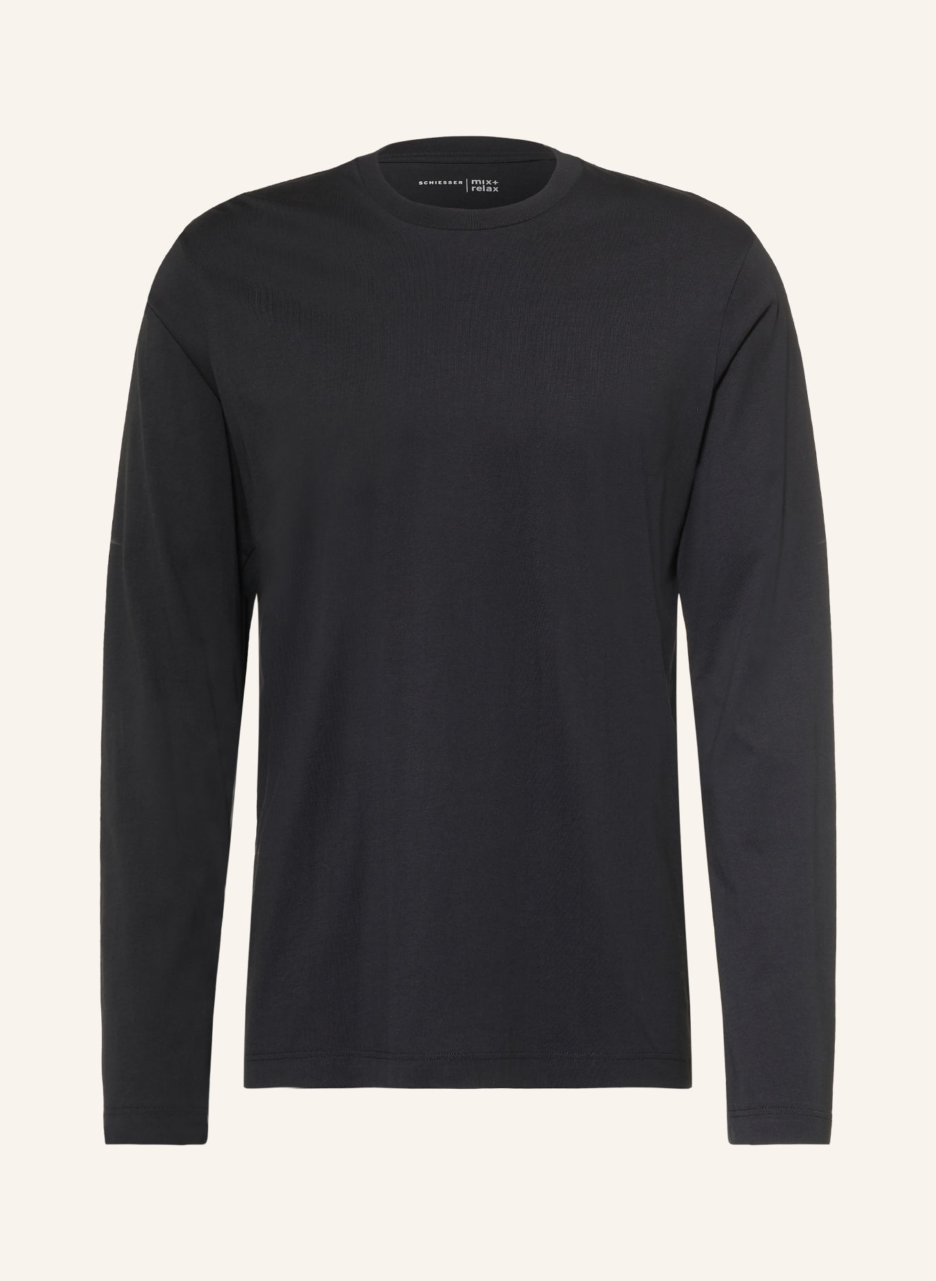 SCHIESSER Pajama shirt MIX + RELAX: BLACK