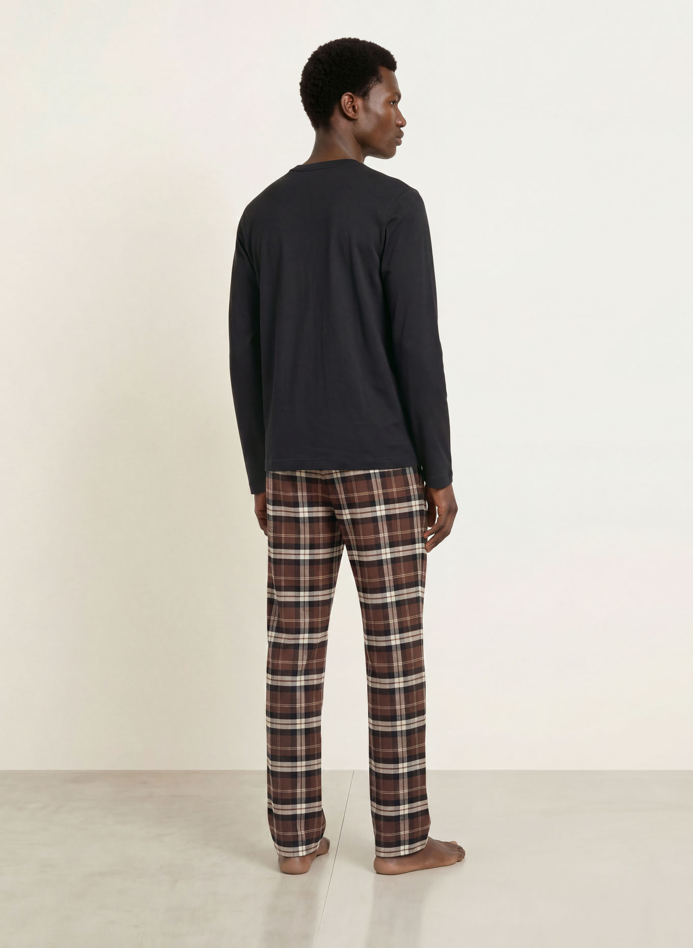SCHIESSER Pajama shirt MIX + RELAX: BLACK