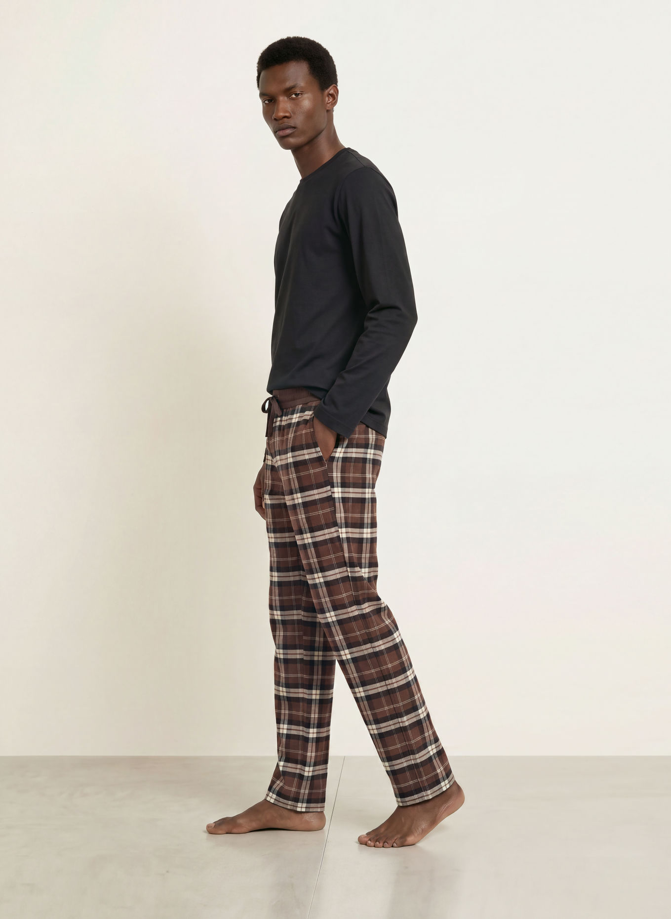 SCHIESSER Pajama shirt MIX + RELAX: BLACK